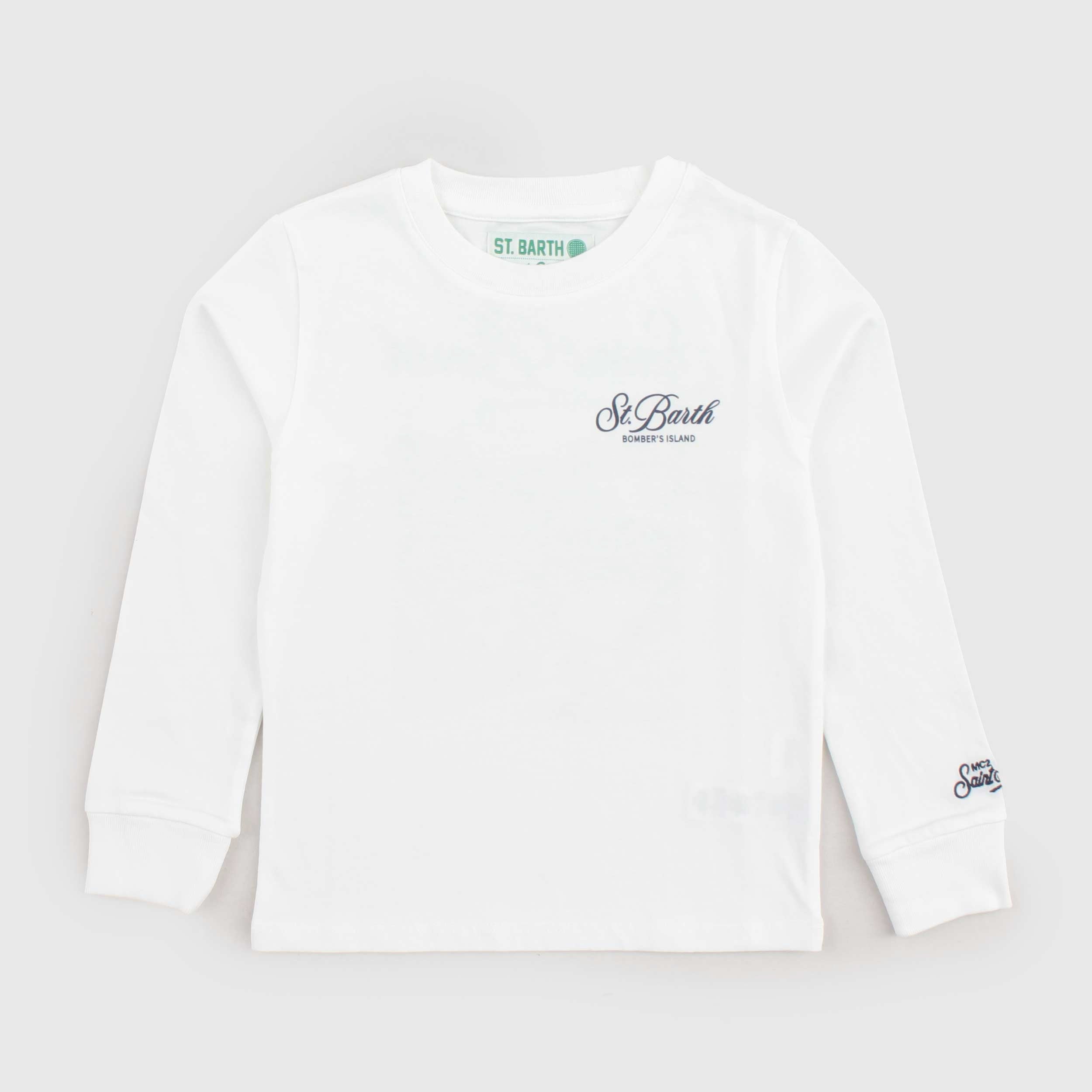 T-Shirt Bianca con Stampe Colorate per Bambino by MC2 SAINT BARTH