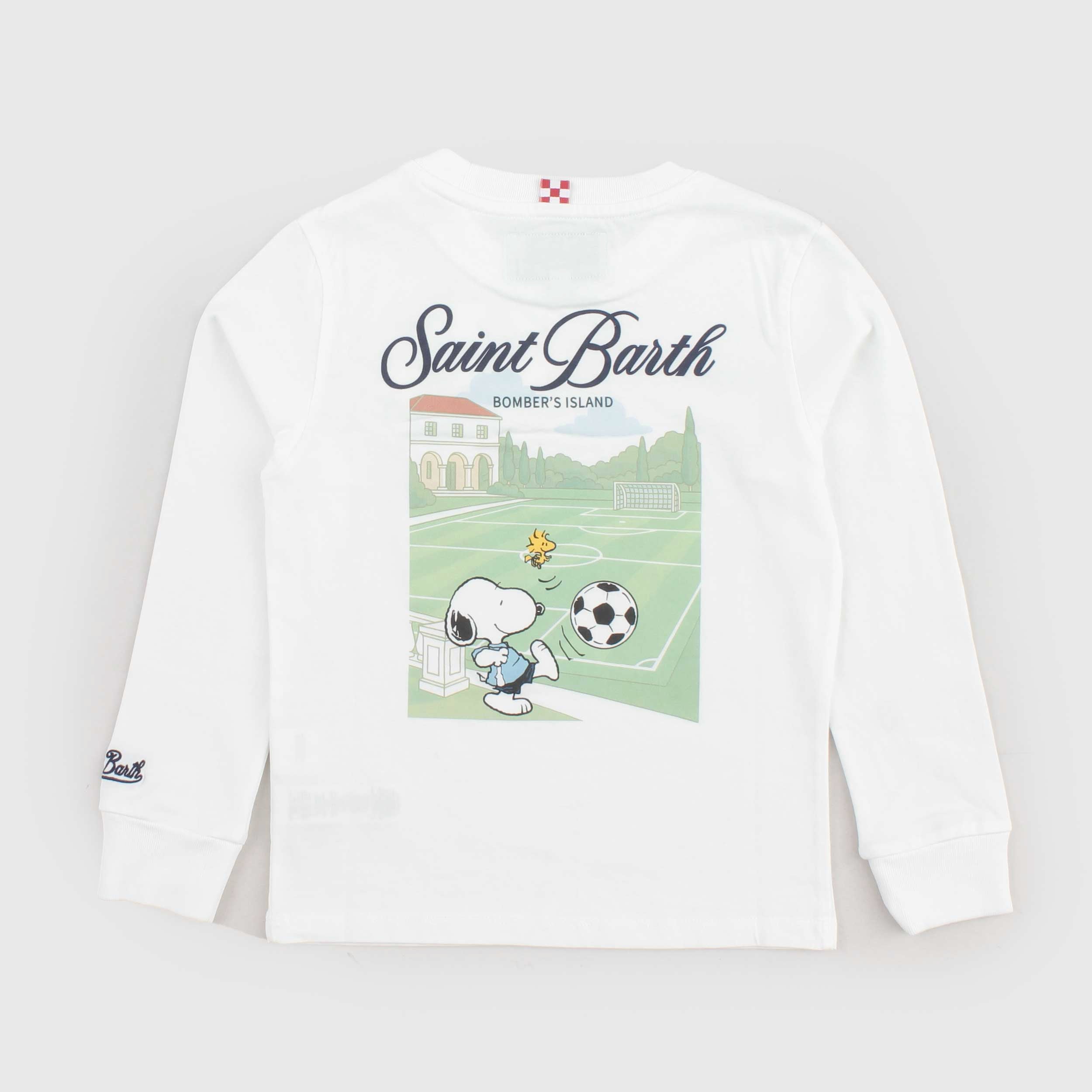 T-Shirt Bianca con Stampe Colorate per Bambino by MC2 SAINT BARTH