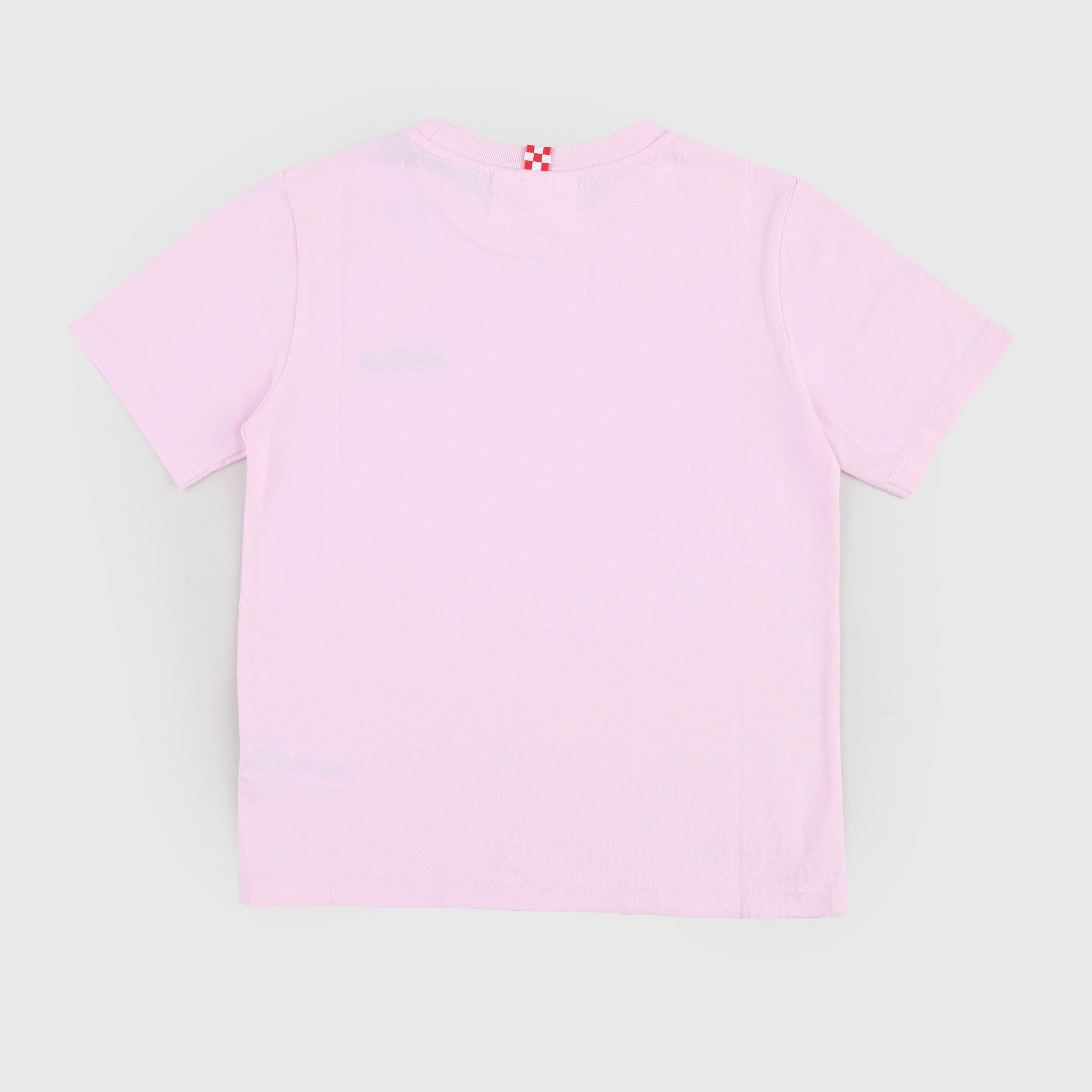 T-shirt Rosa con Scritta Blu Firmata MC2 SAINT BARTH