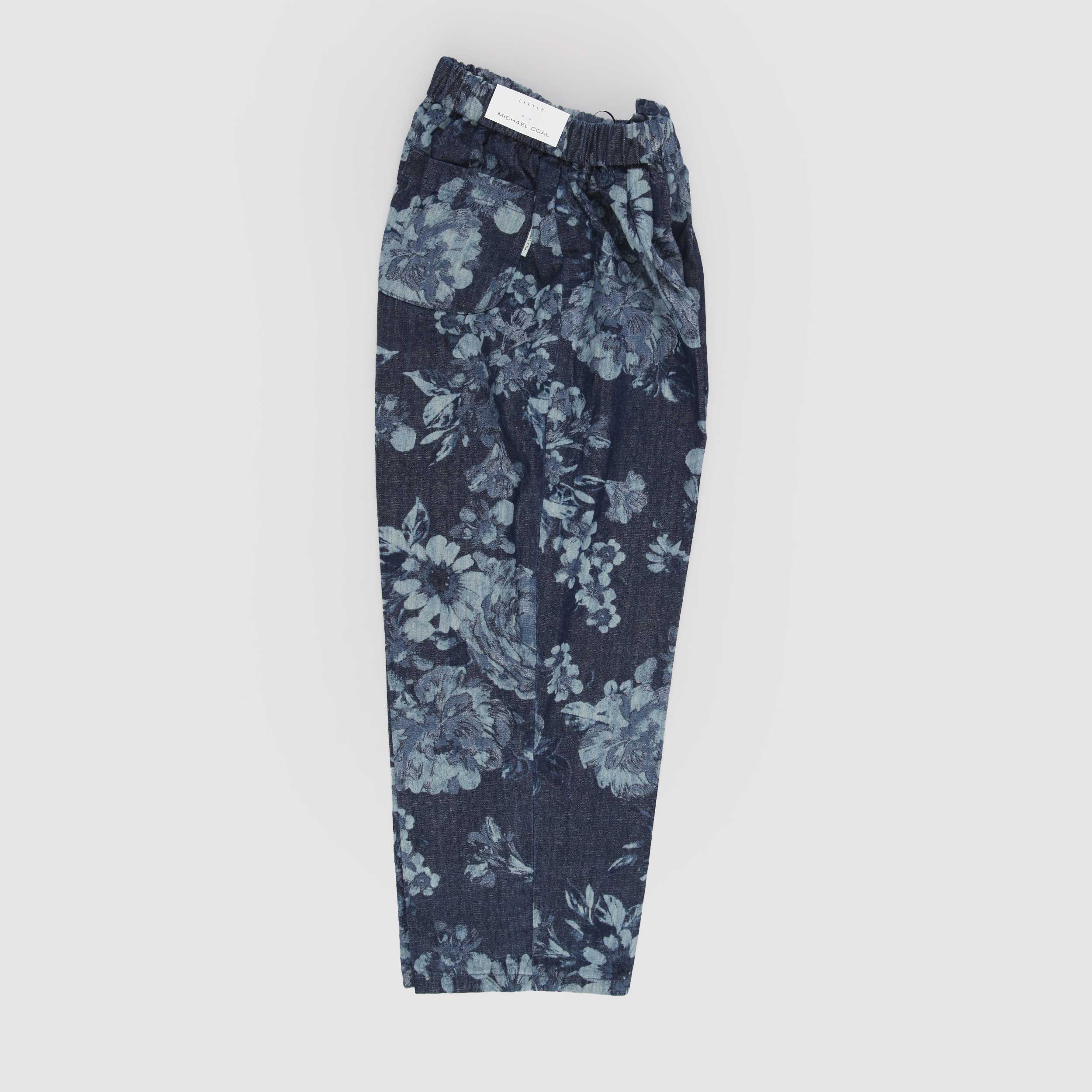 Blue Patterned Trousers with Pleats by MICHAEL COAL