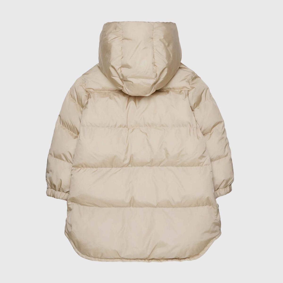 Beige Long Down Jacket with Removable Neck for Girls by MM6