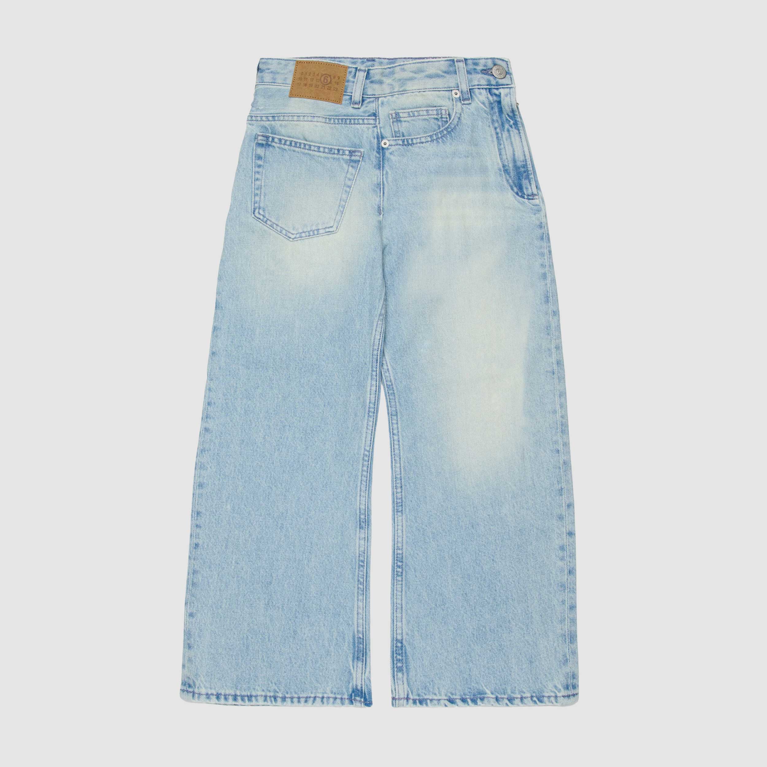 Jeans Blu Denim Con Cucitura Con Logo Firmato MM6