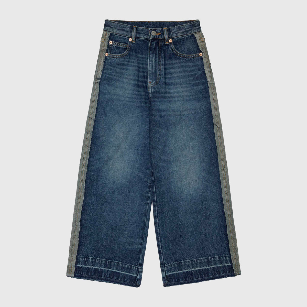 Wide Leg Denim Jeans for Girl Signed MM6