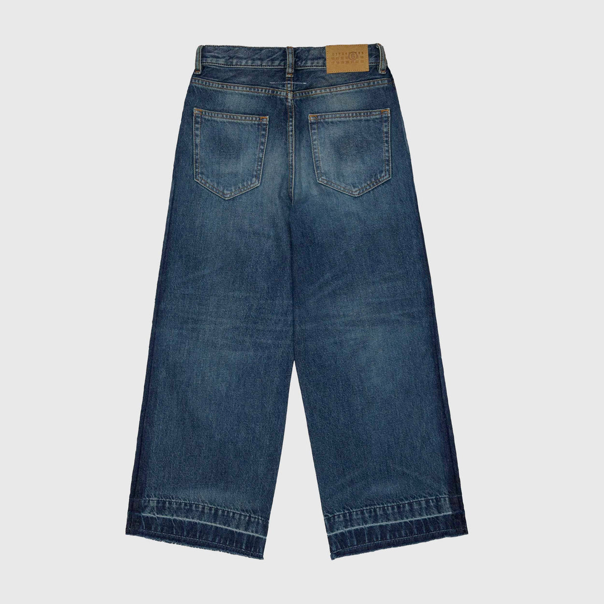 Wide Leg Denim Jeans for Girl Signed MM6