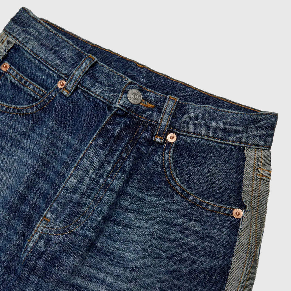 Wide Leg Denim Jeans for Girl Signed MM6