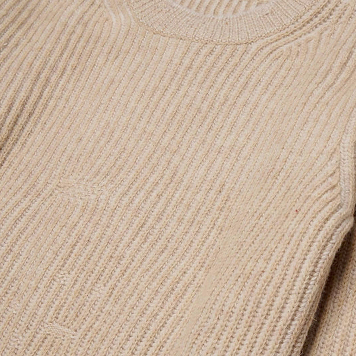 Beige Color Knit Pullover for Girl Signed MM6