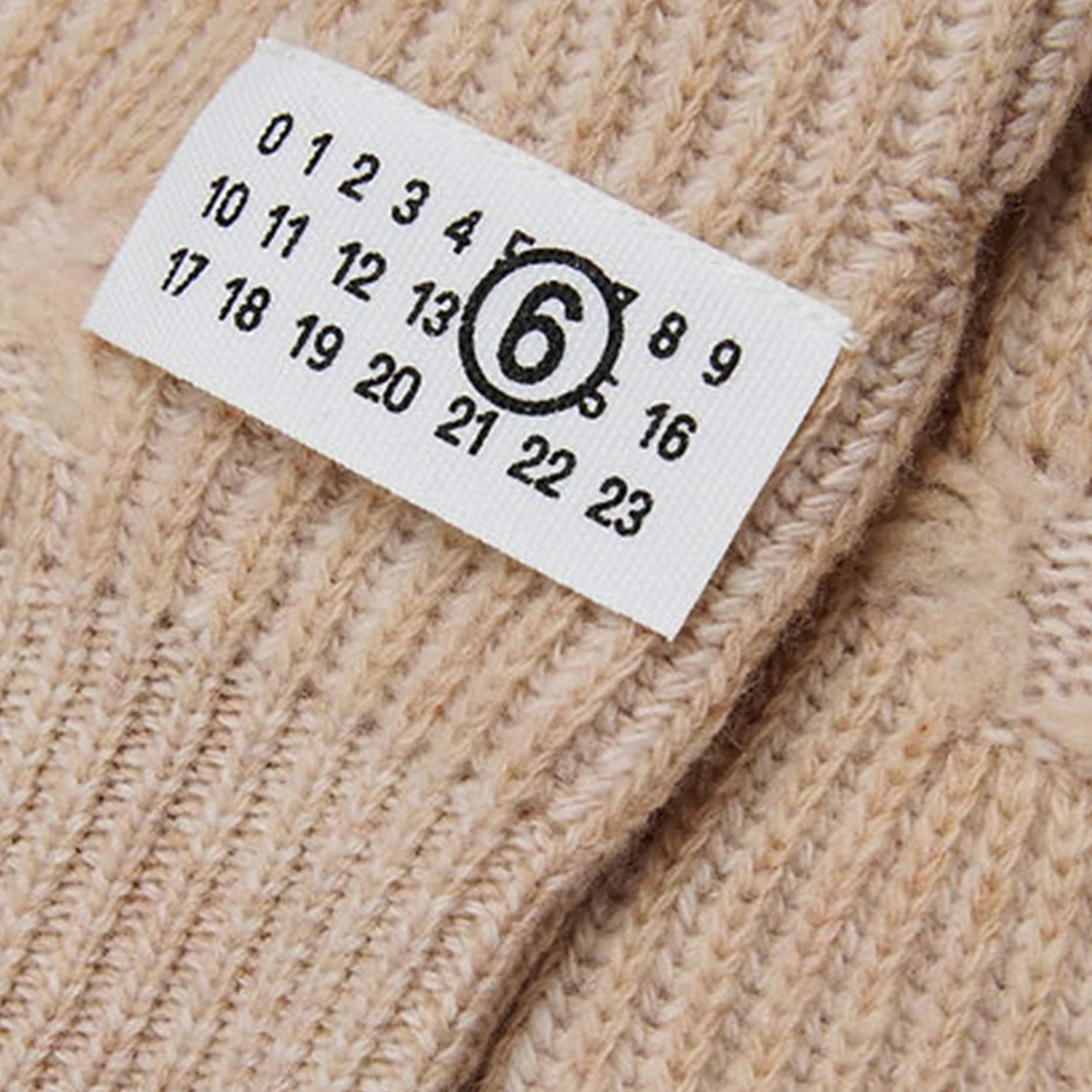 Beige Color Knit Pullover for Girl Signed MM6