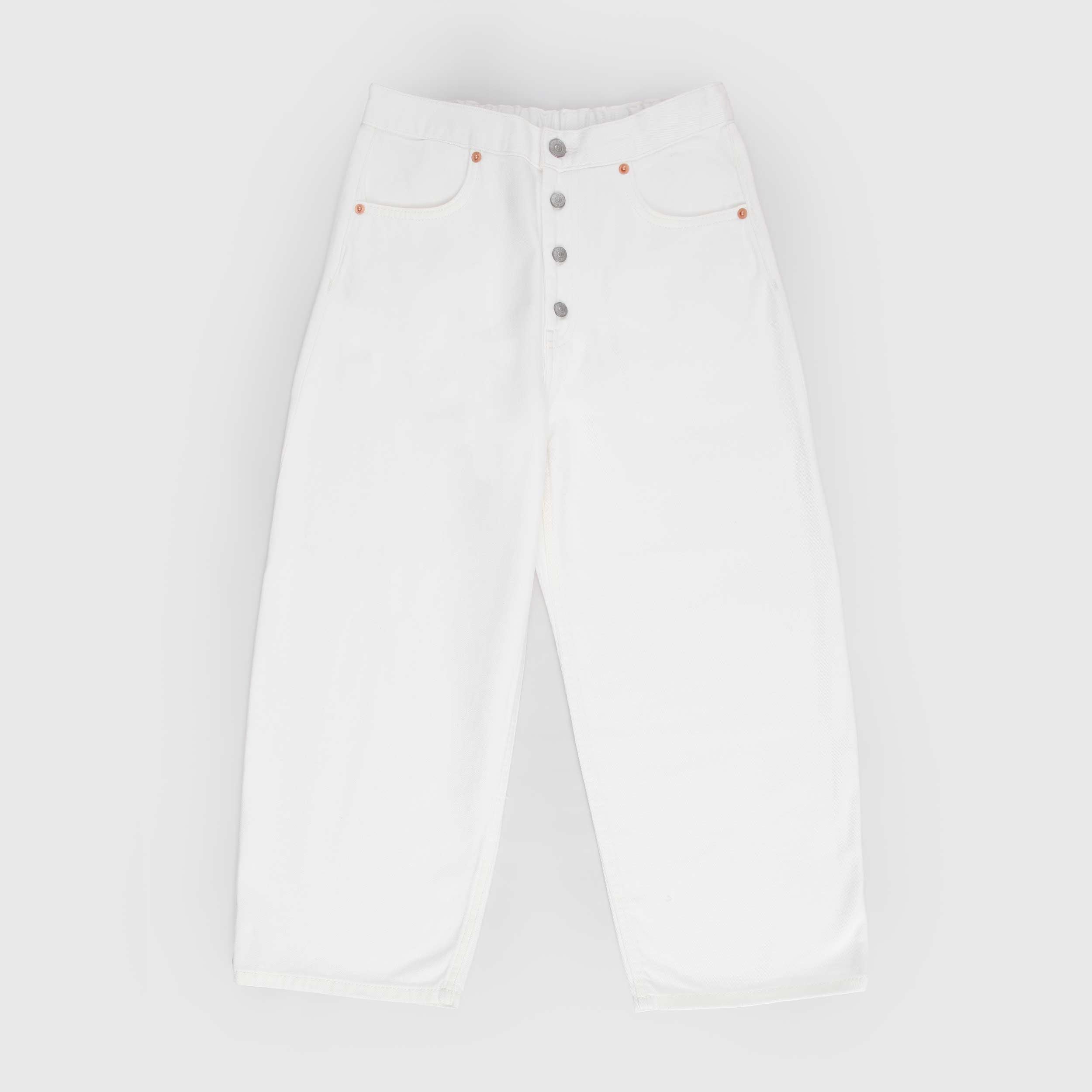 Jeans Bianchi Con Cucitura Iconica Sul Retro Firmati MM6