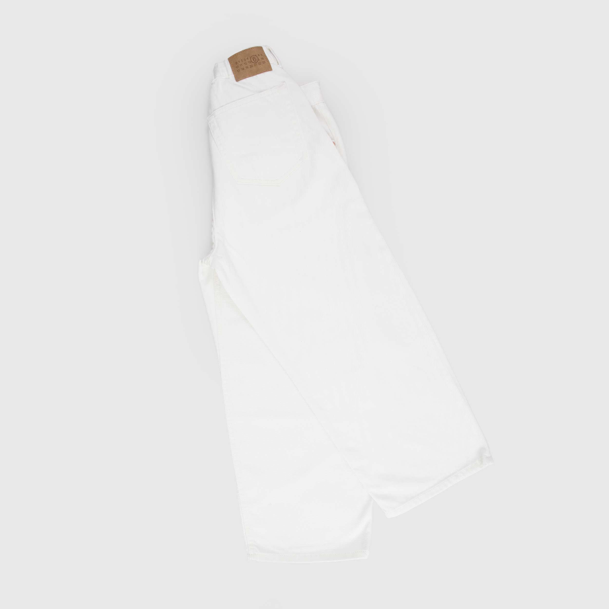 Jeans Bianchi Con Cucitura Iconica Sul Retro Firmati MM6