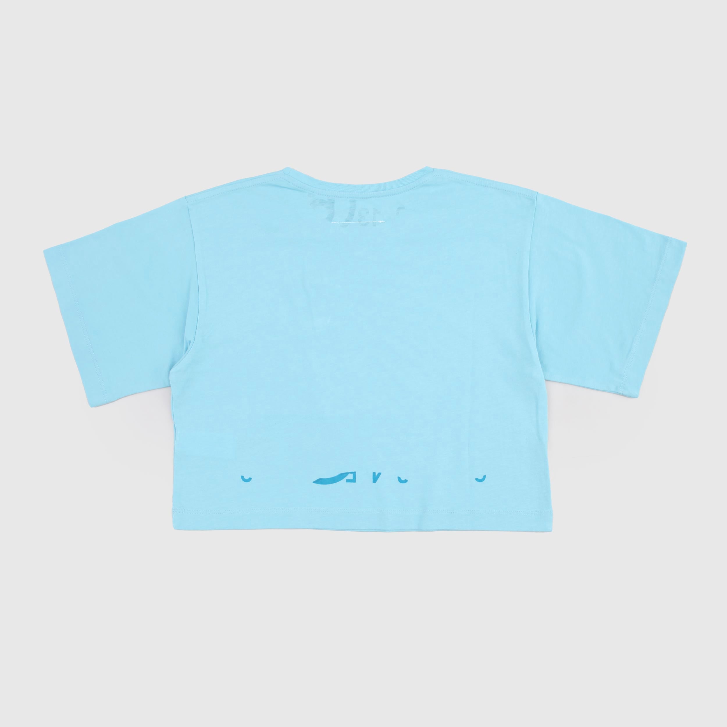 T-shirt Celeste Modello Scatoletta Firmata MM6