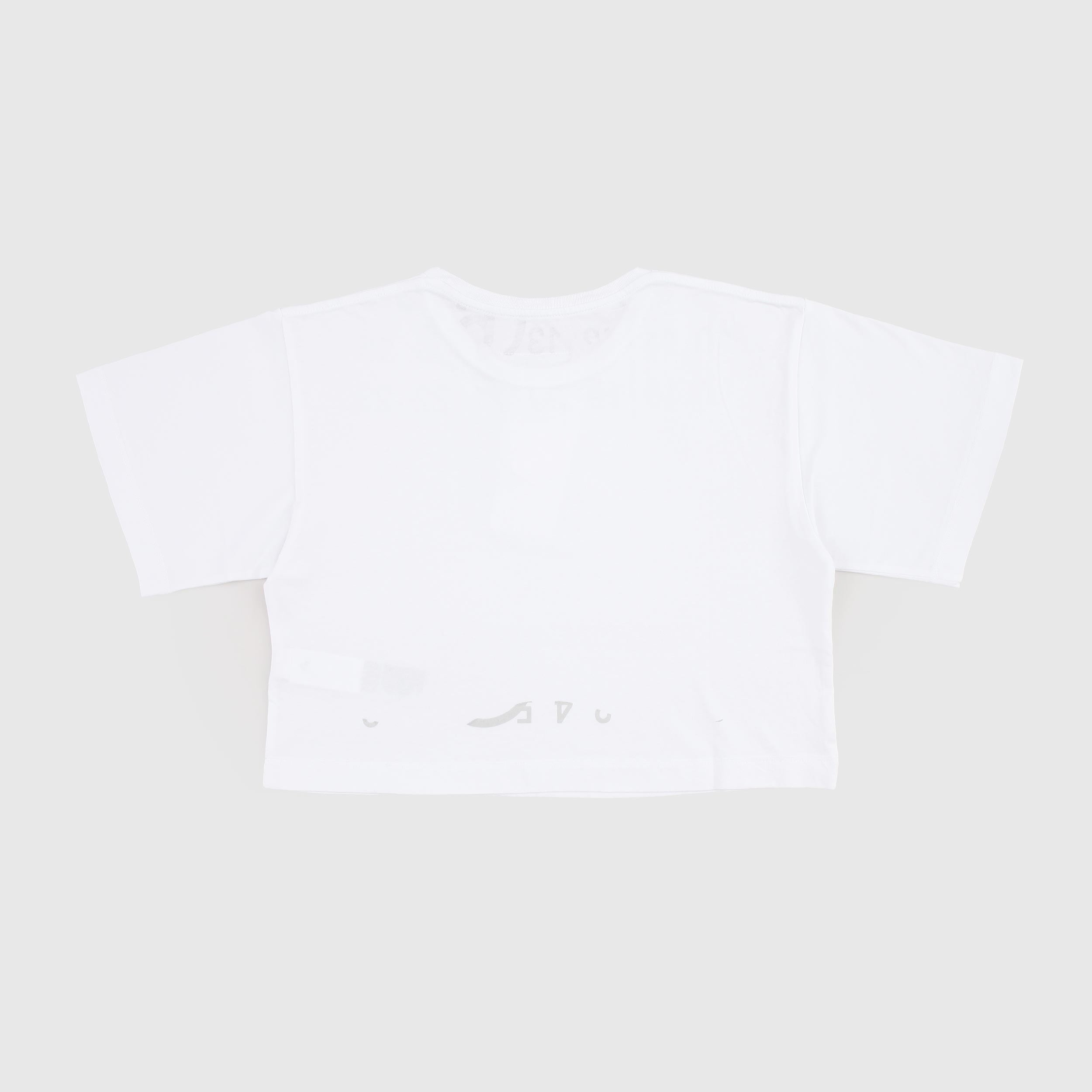 T-shirt Bianca con Stampa Iconica Grigia Firmata MM6