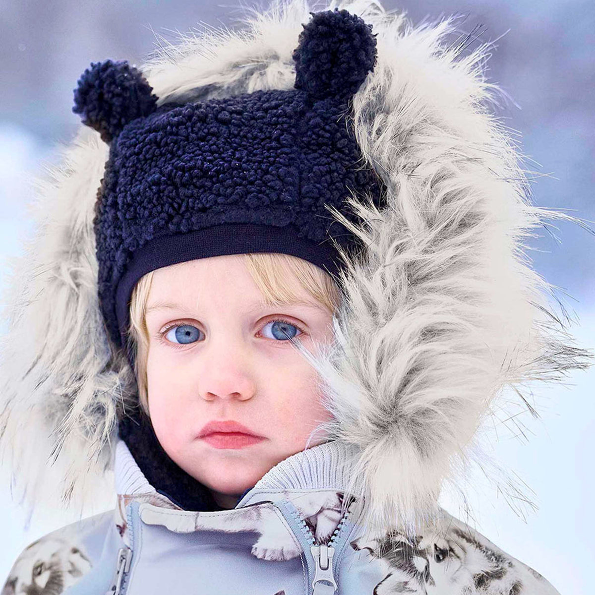 Blue Teddy Mountain Pouch with Ears for Baby by MOLO
