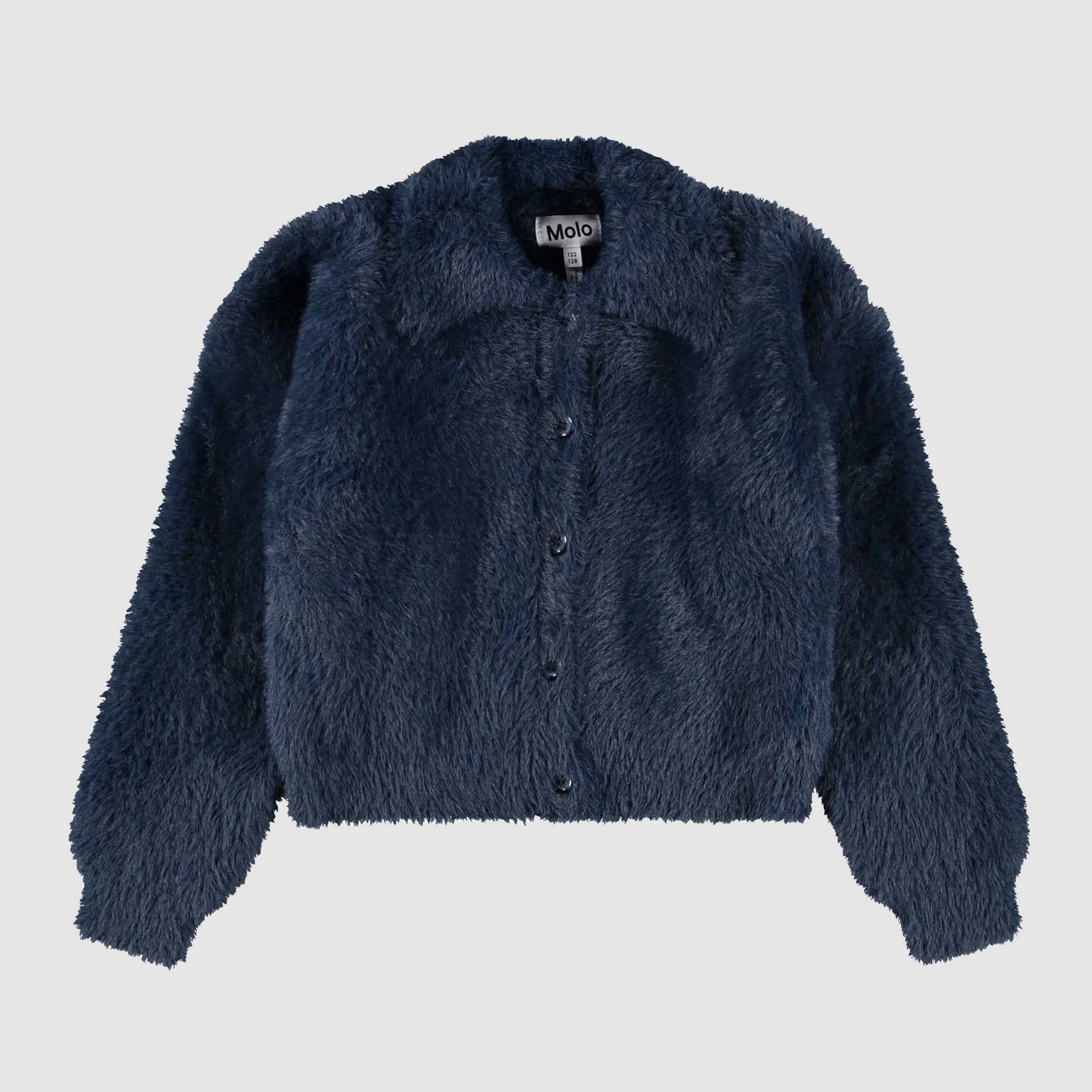 Blue Synthetic Fur Cardigan for Girl by MOLO