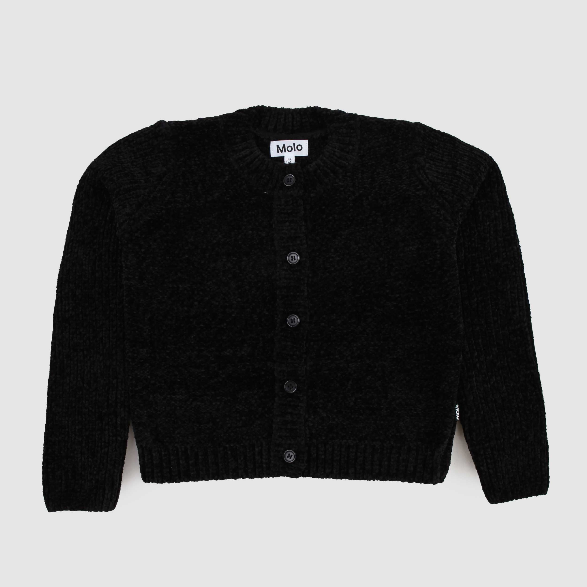 Black Chenille Cardigan for Girl signed MOLO