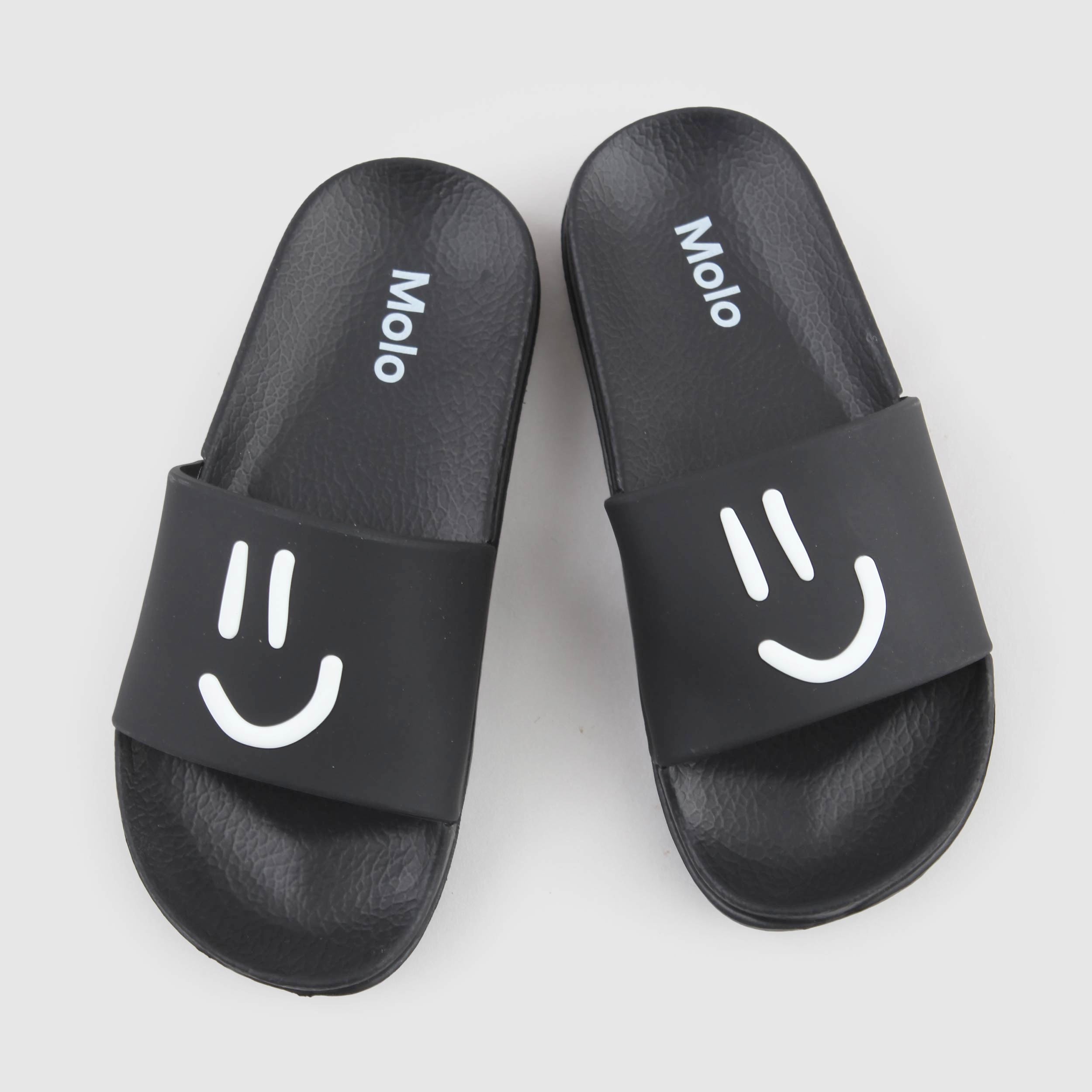 Zhappy Black Slippers with Smile by MOLO