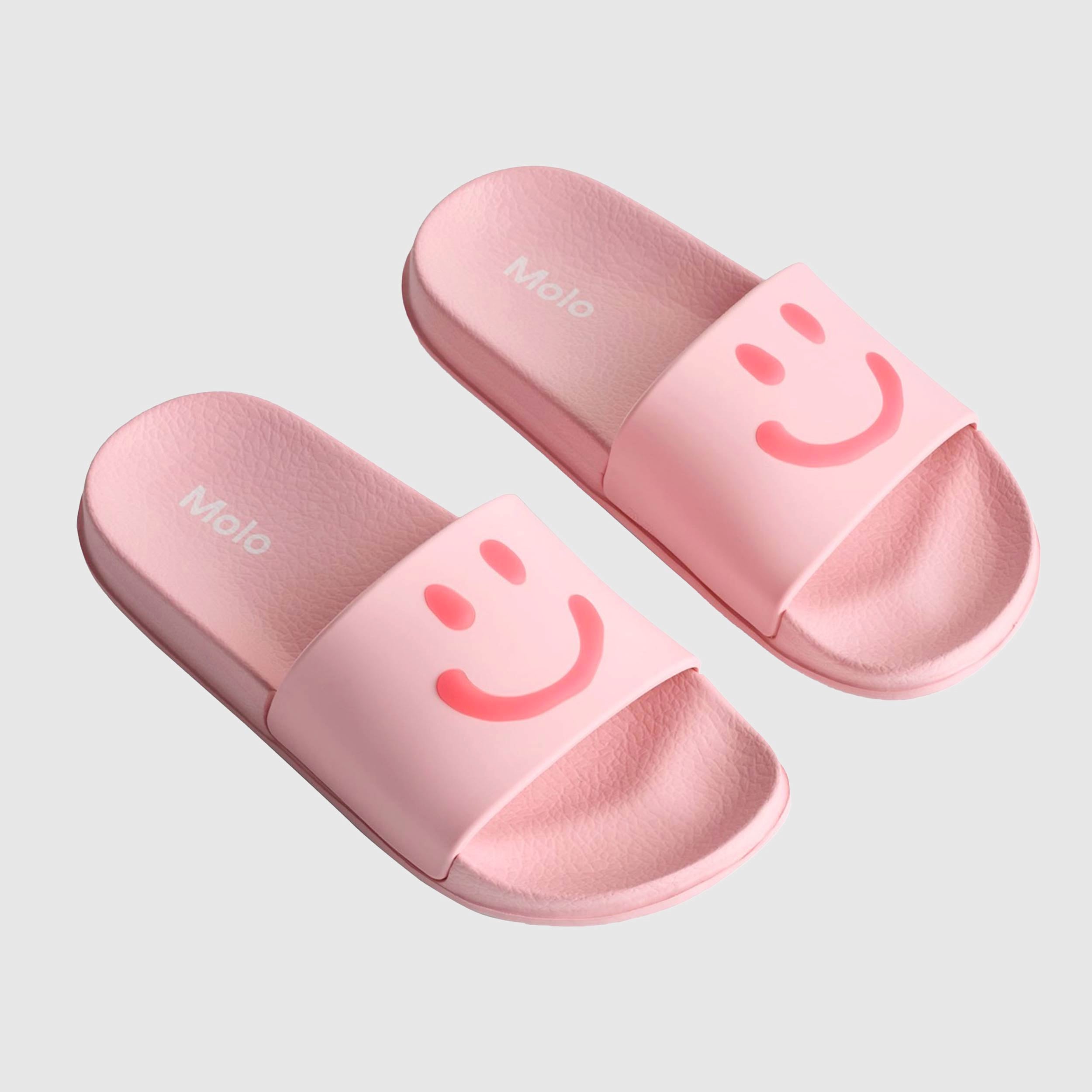 MOLO's Pink Zhappy Smiley Slippers