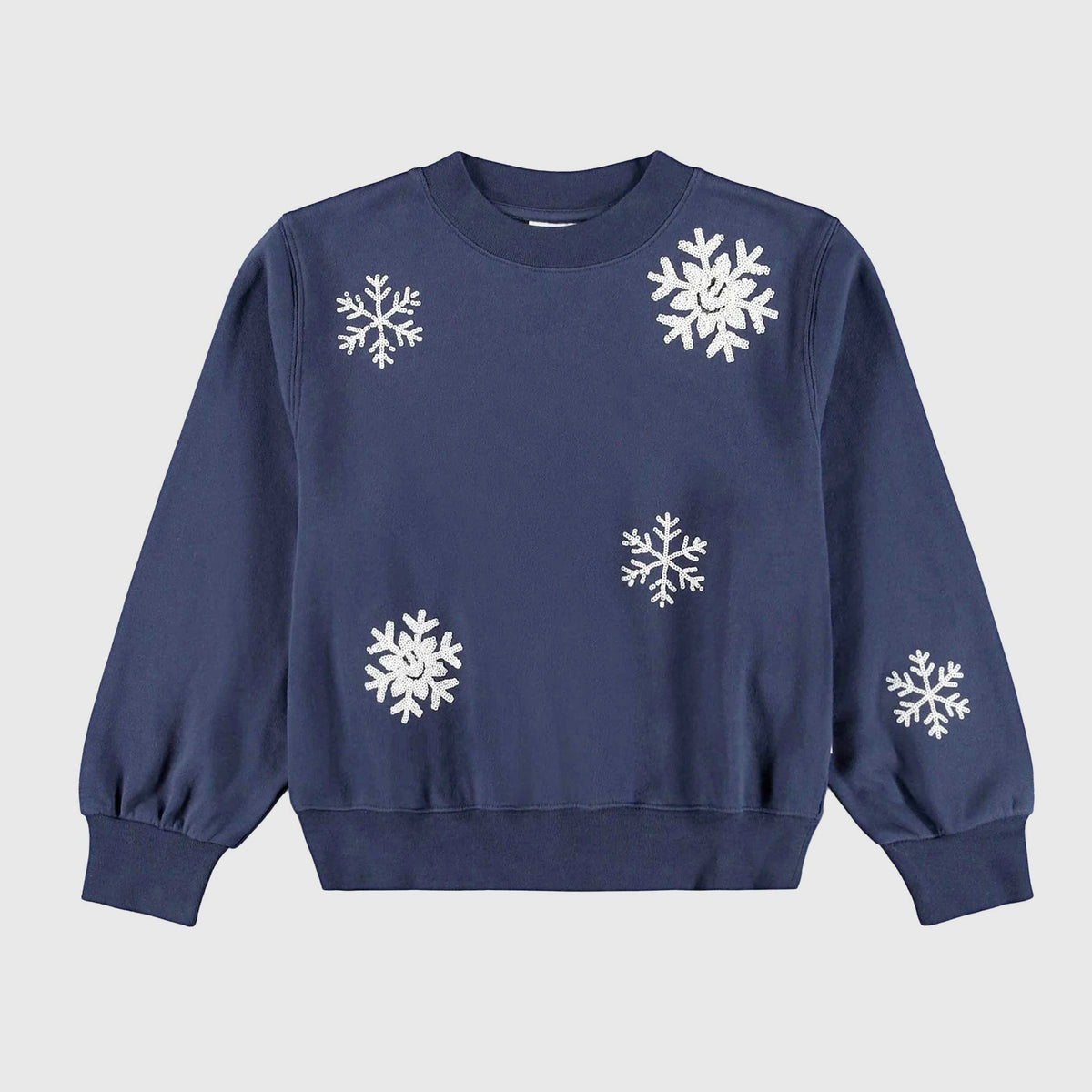 Blue Cotton Sweatshirt with Sequins for Girl by MOLO