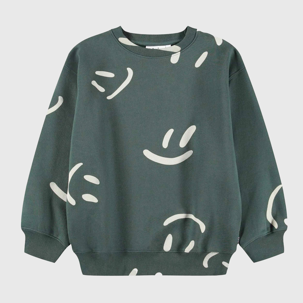 Green Sweatshirt with Smile Print for Baby by MOLO