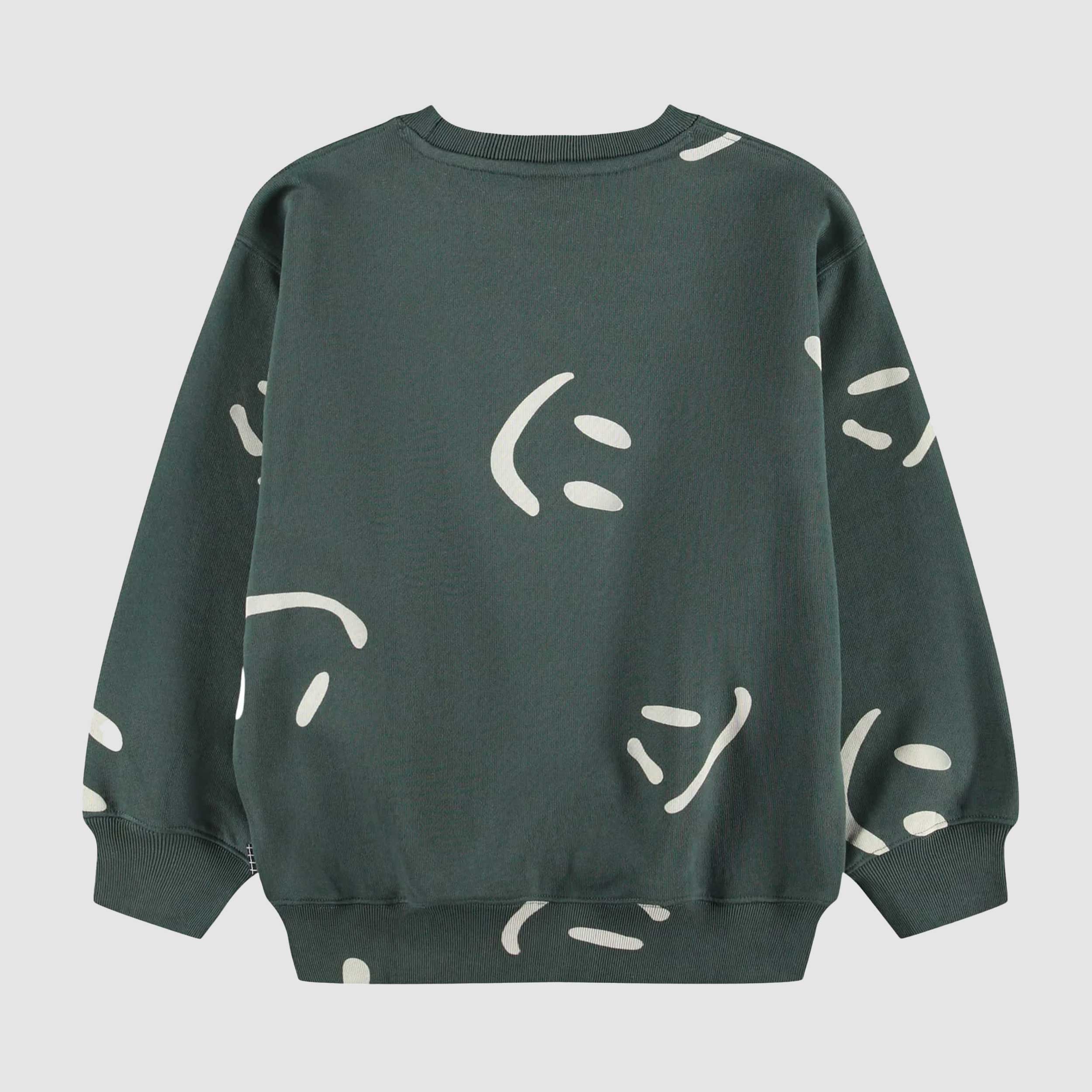 Green Sweatshirt with Smile Print for Baby by MOLO