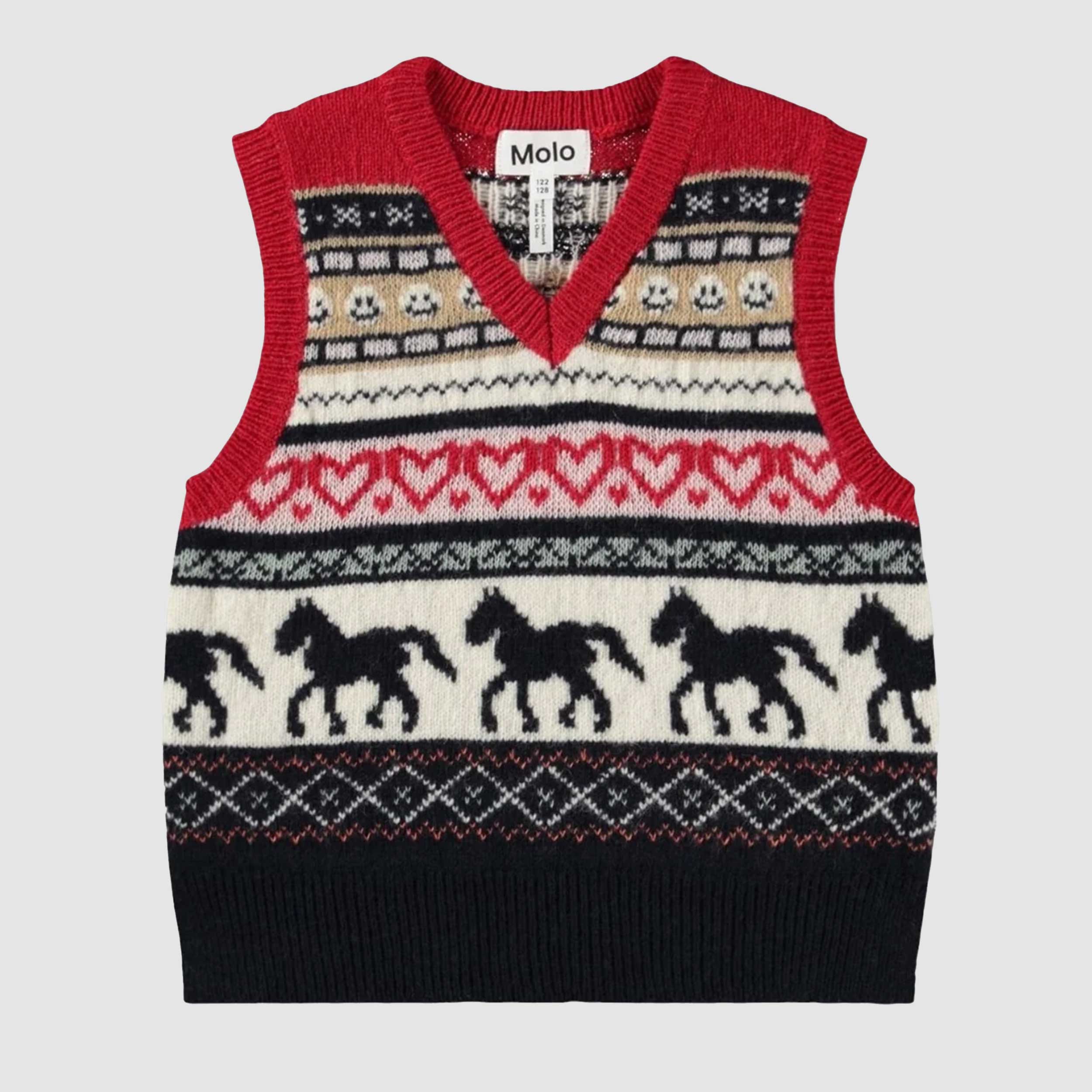 Grace Multicolor V-Neck Vest for Kids by MOLO
