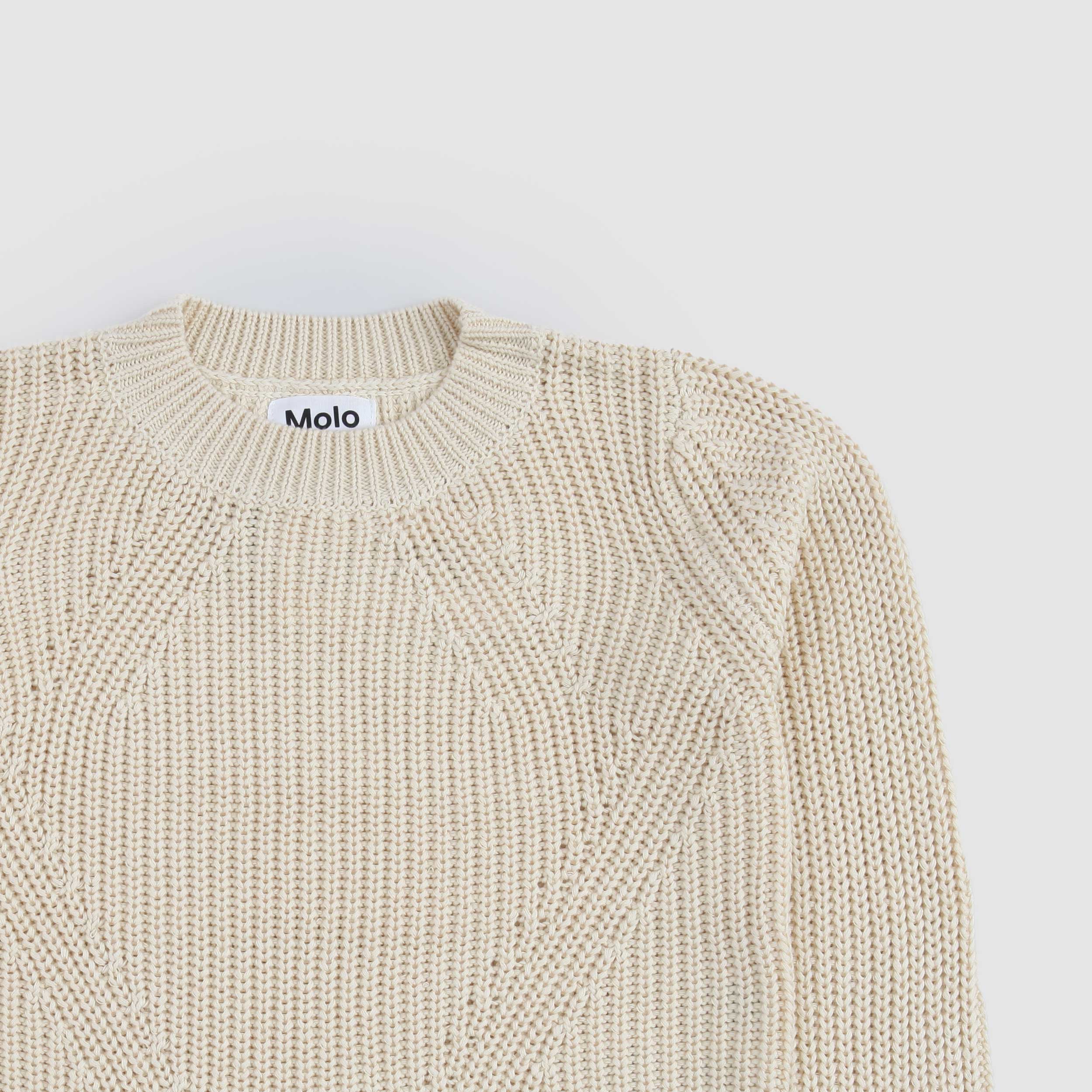 Beige Crew Neck Sweater by MOLO