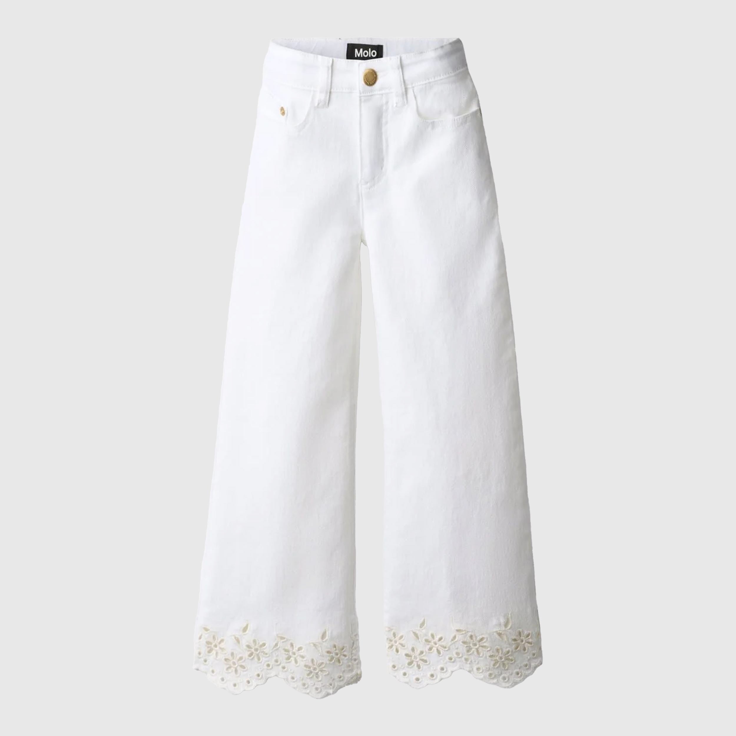 Jeans Bianco Cinque Tasche Firmato MOLO