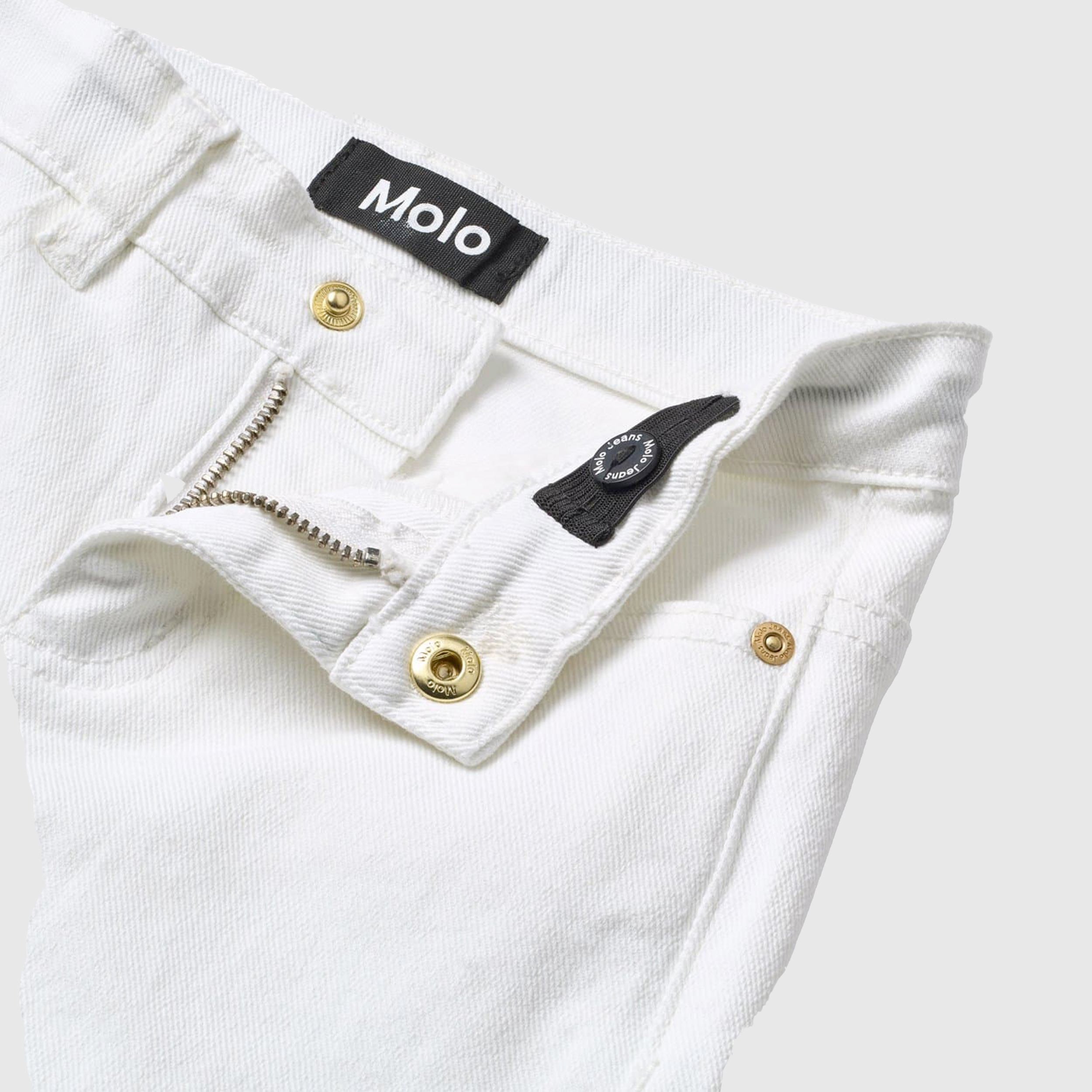 MOLO Designer Five-Pocket White Jeans