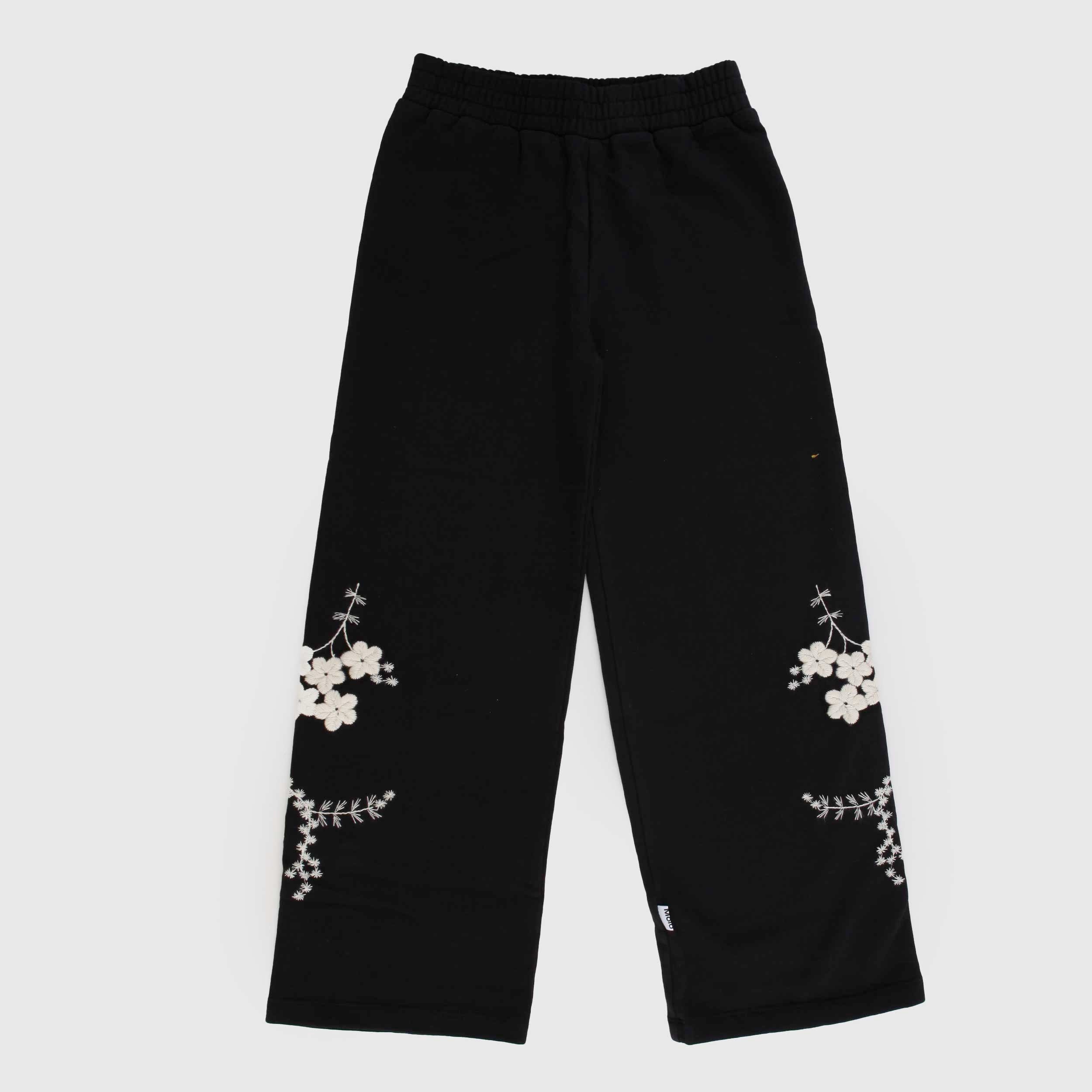 Black Trousers Wide Model with Elastic in Waist Signed MOLO