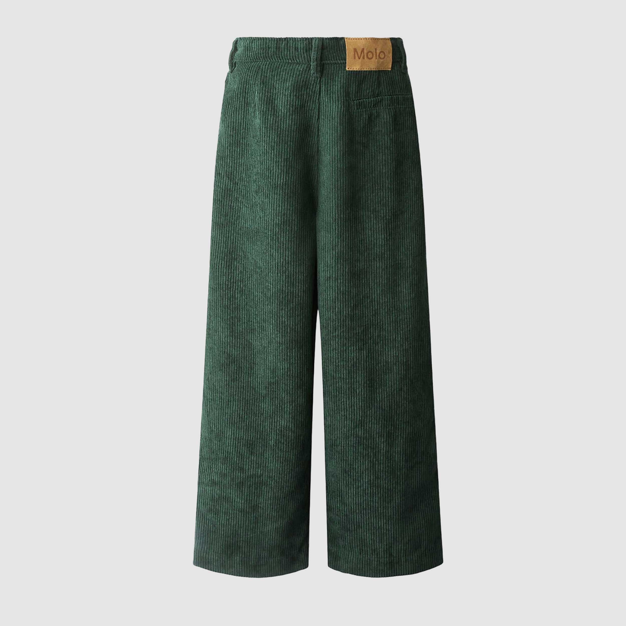 Alaine Green Ribbed Velvet Trousers for Boys by MOLO