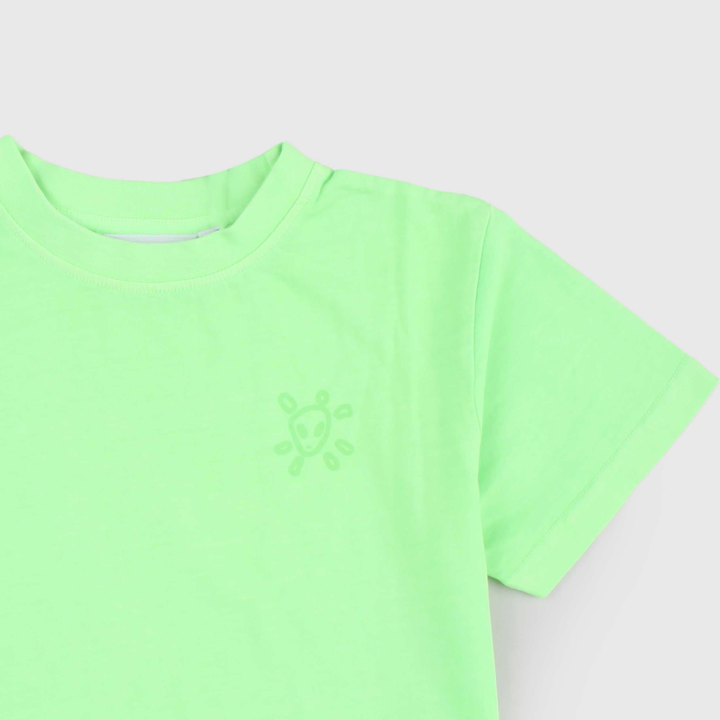 T-shirt Verde Fluo a Coste Firmata MOLO
