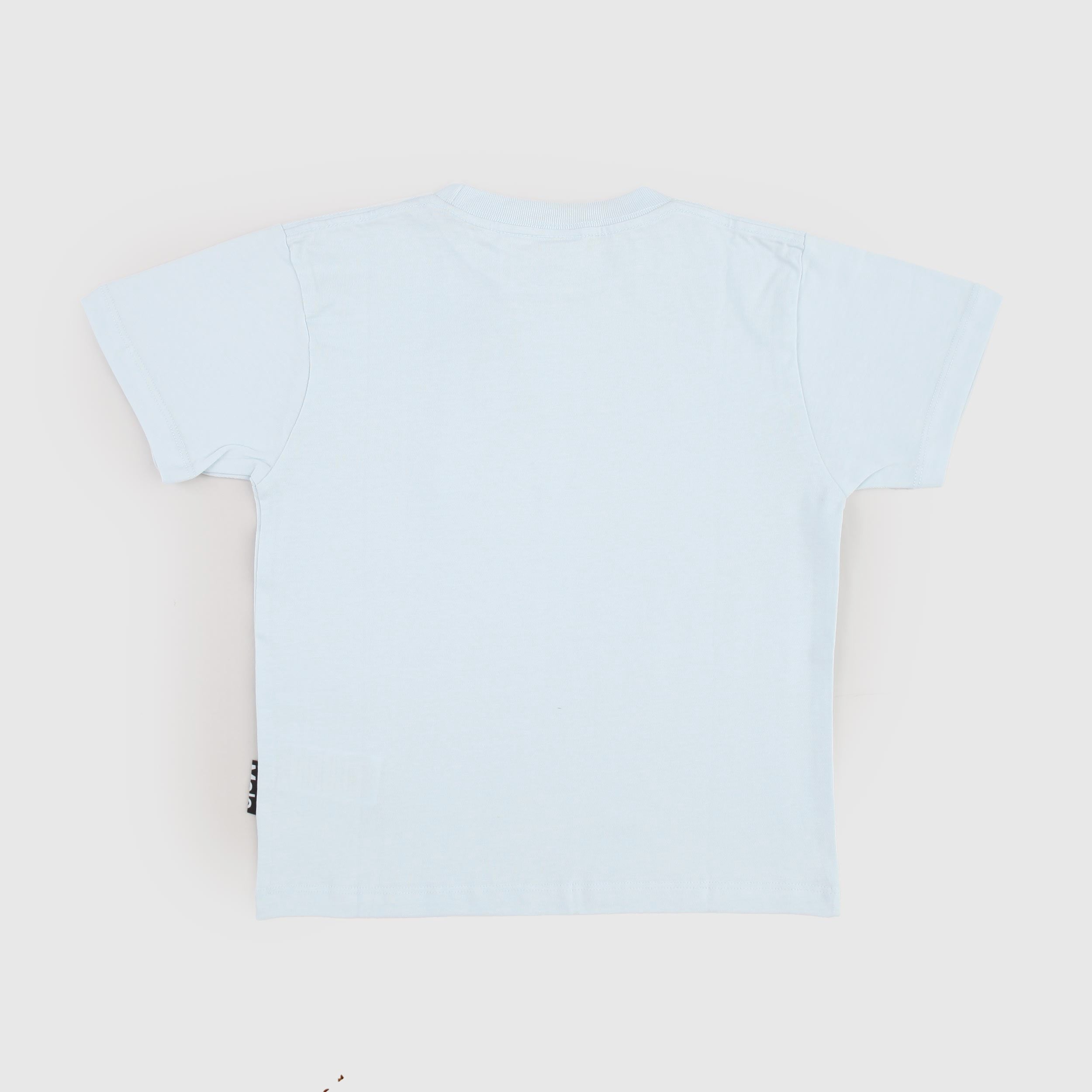 T-shirt Celeste con Stampa Colorata Firmata MOLO