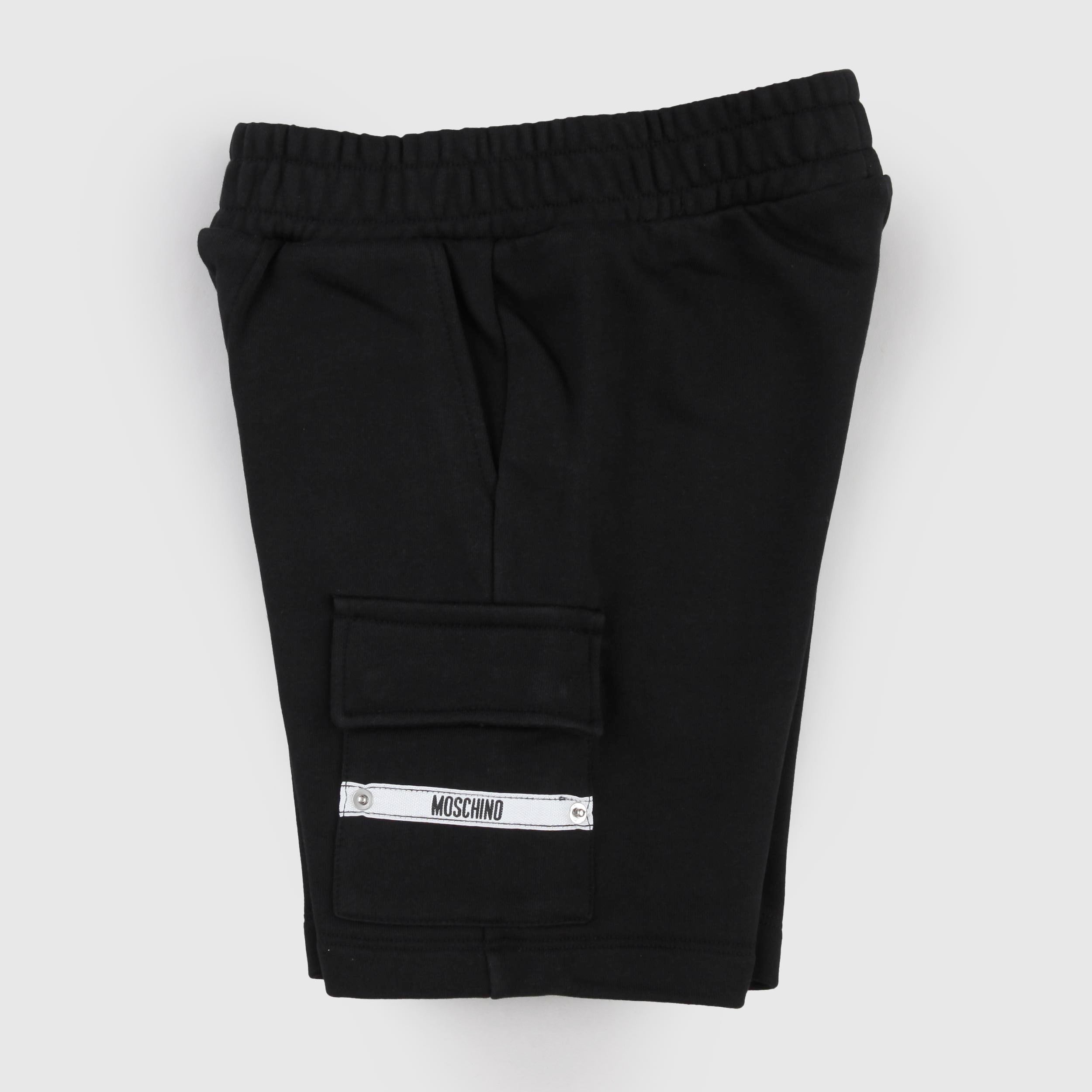 Bermuda Nero con Tasche Laterali Firmato MOSCHINO