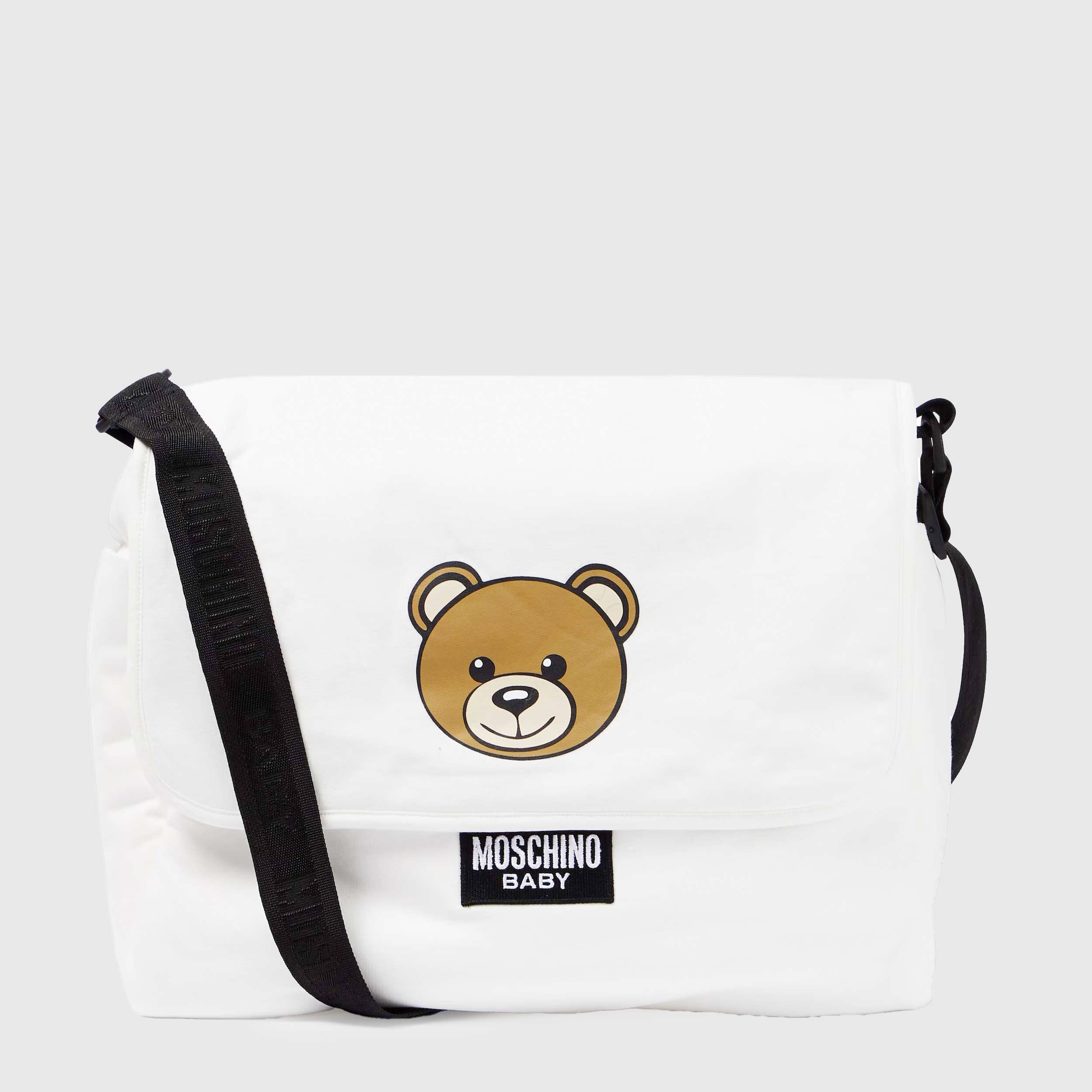 Borsa Mamma Bianca con Stampa Teddy Firmata MOSCHINO
