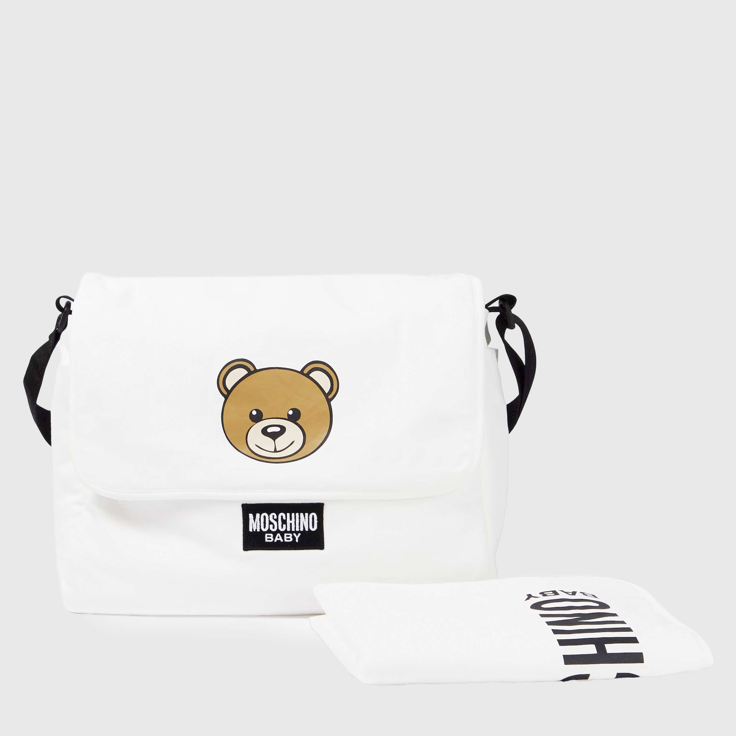 Borsa Mamma Bianca con Stampa Teddy Firmata MOSCHINO