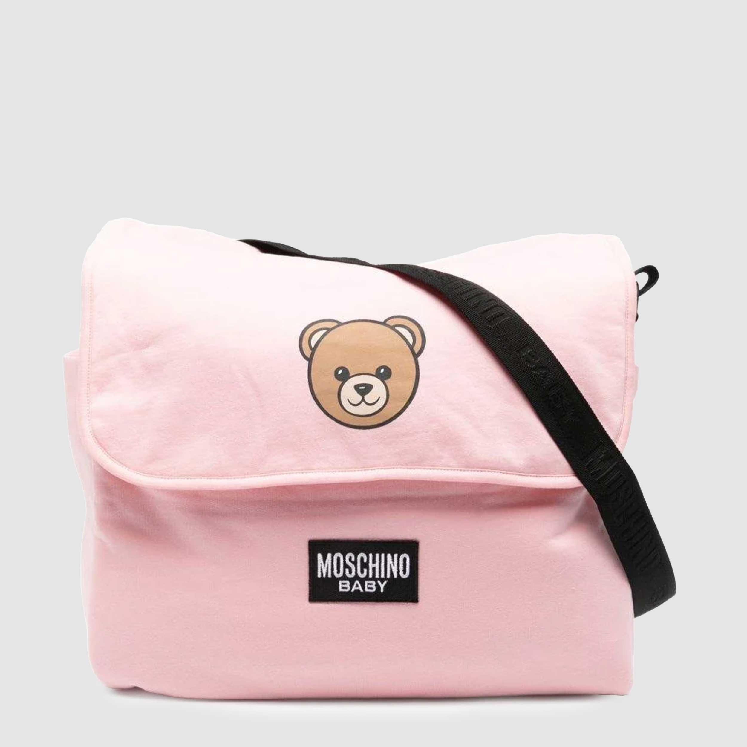 Borsa Mamma Rosa con Stampa Teddy Firmata MOSCHINO