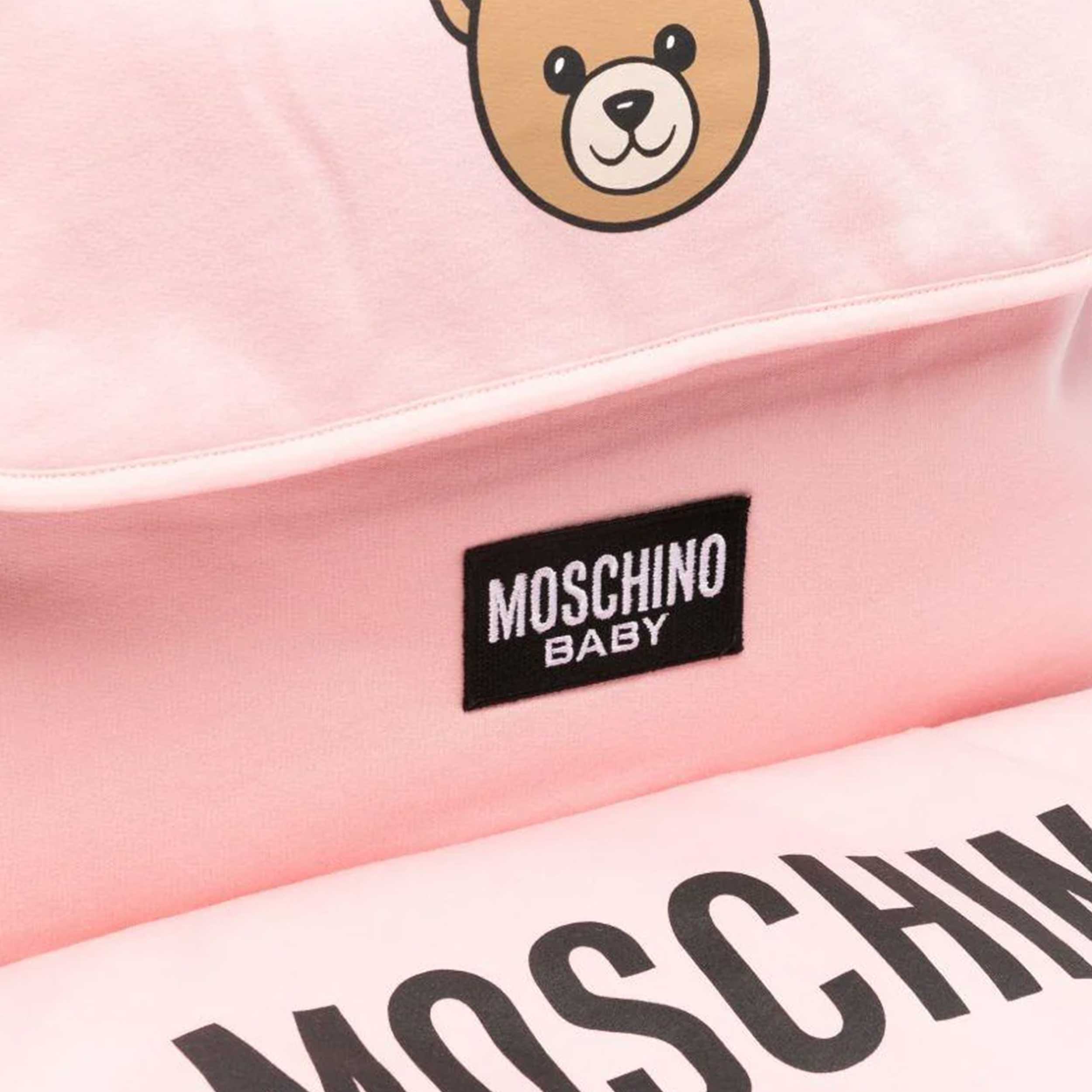 Borsa Mamma Rosa con Stampa Teddy Firmata MOSCHINO
