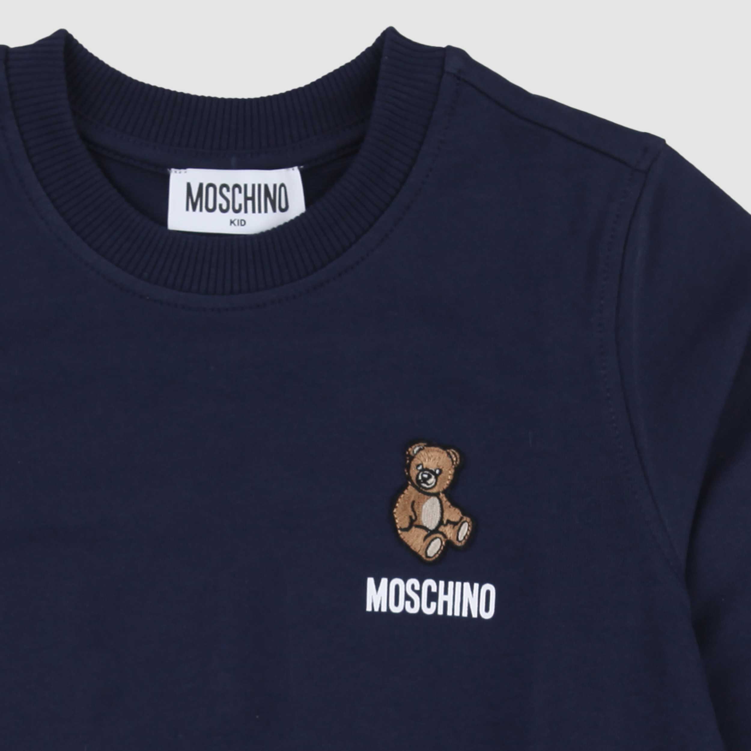 Felpa Blu con Iconico Teddy Firmata MOSCHINO