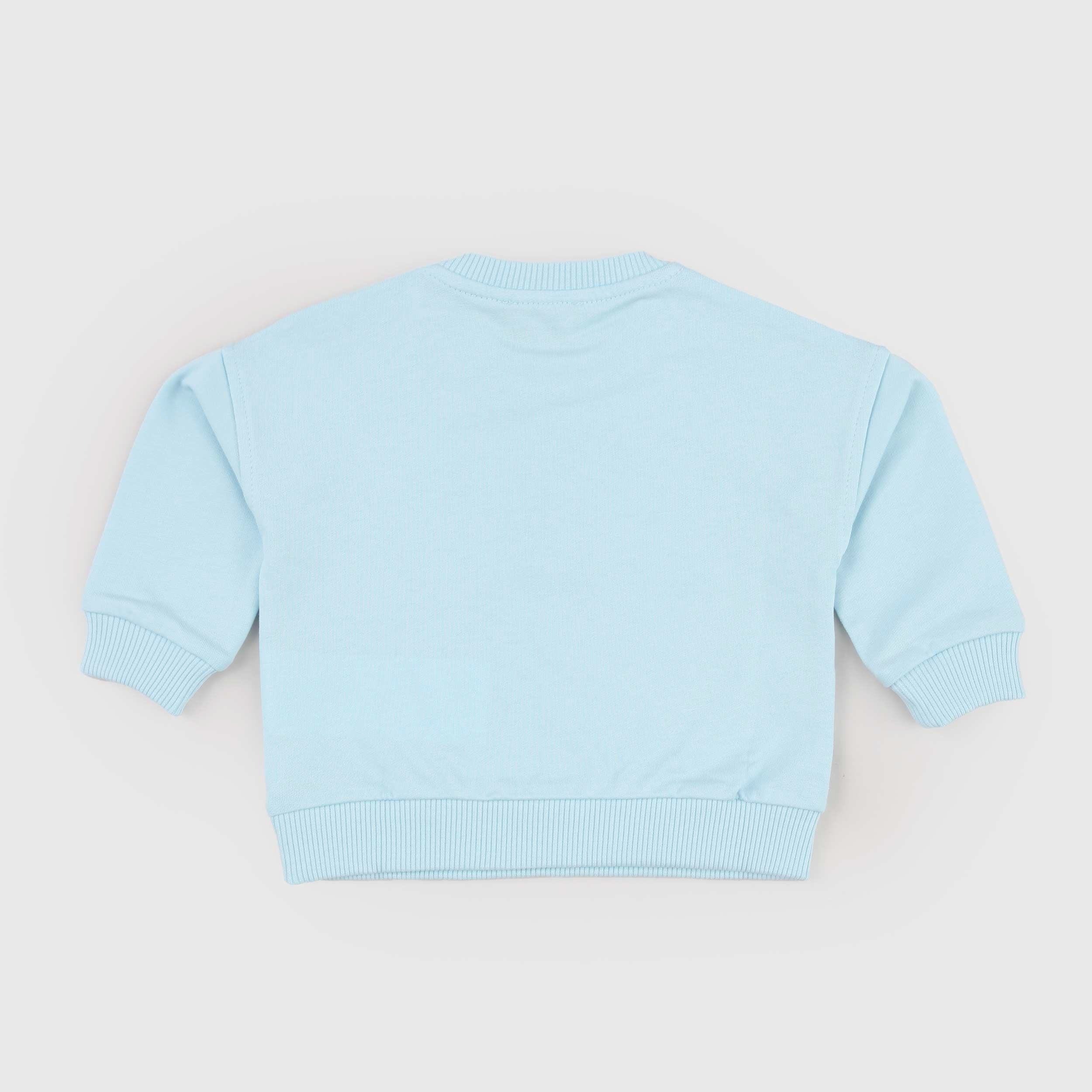 Felpa Celeste con Bottoni Firmata MOSCHINO