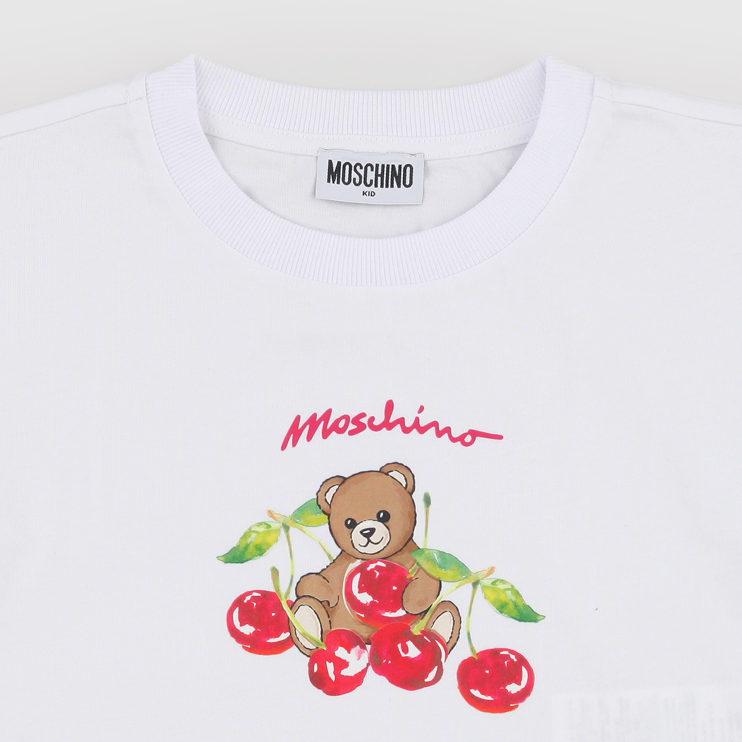 T-shirt Bianca Modello Scatoletta Firmata MOSCHINO