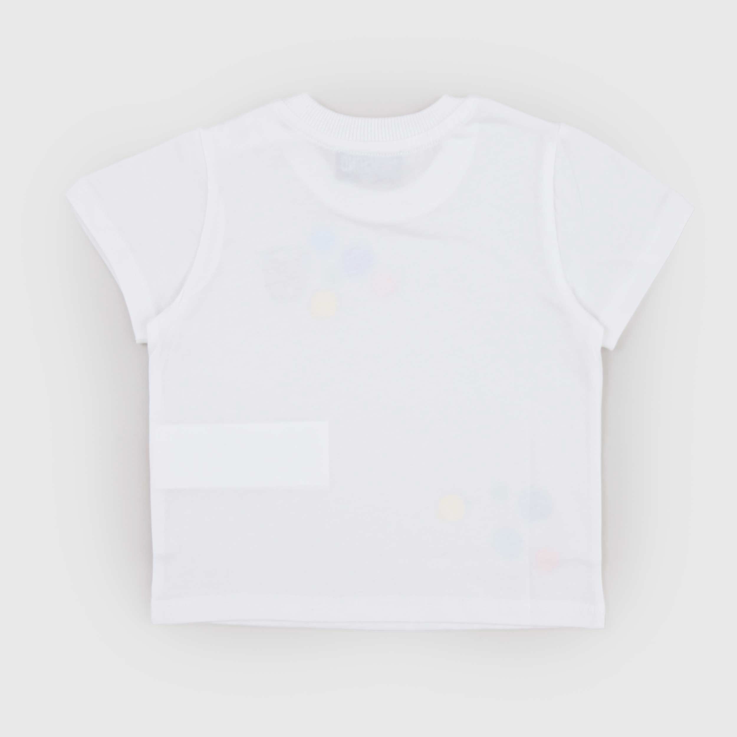 T-shirt Bianca con Stampa Colorata Firmata MOSCHINO