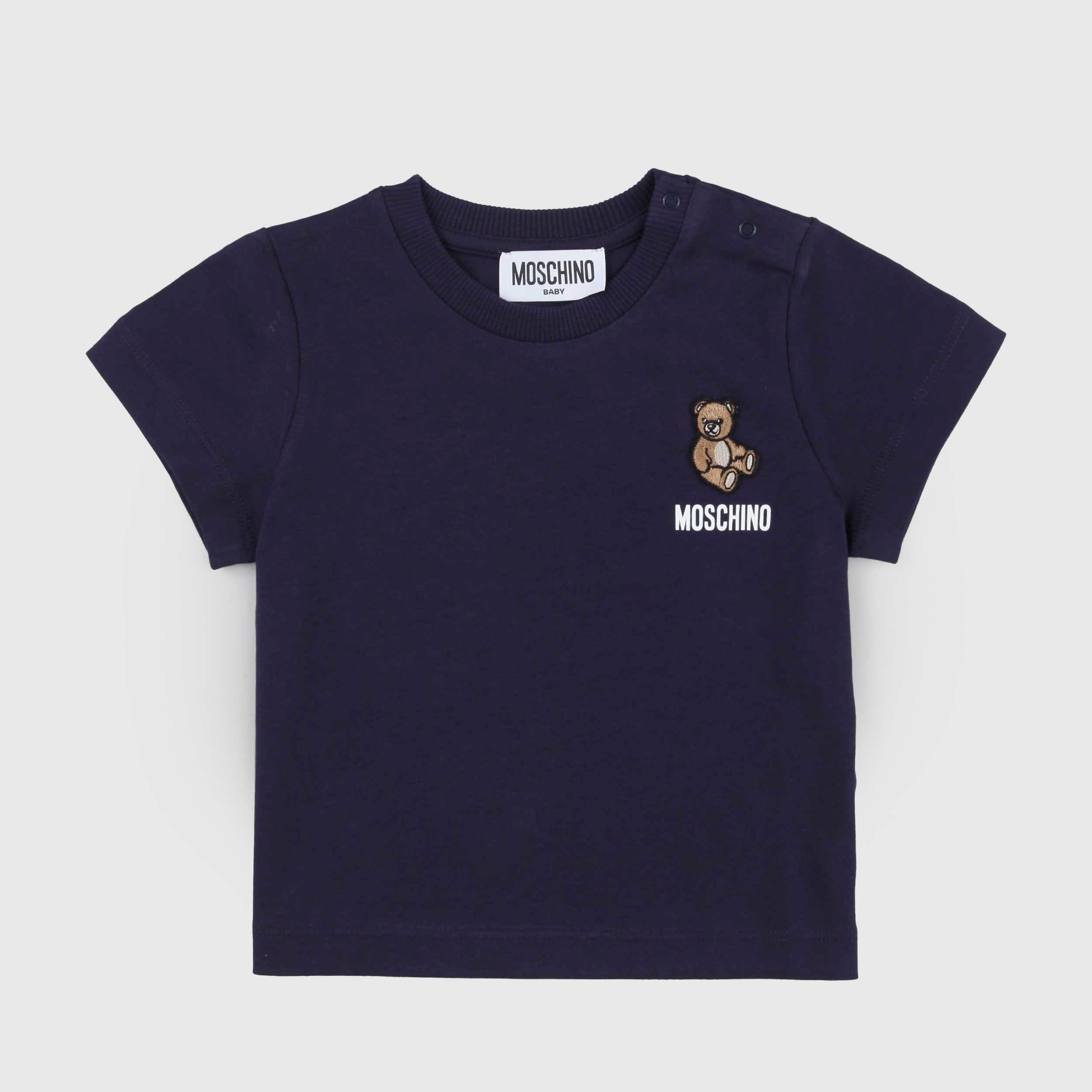 MOSCHINO Blue Crewneck Teddy Bear T-Shirt