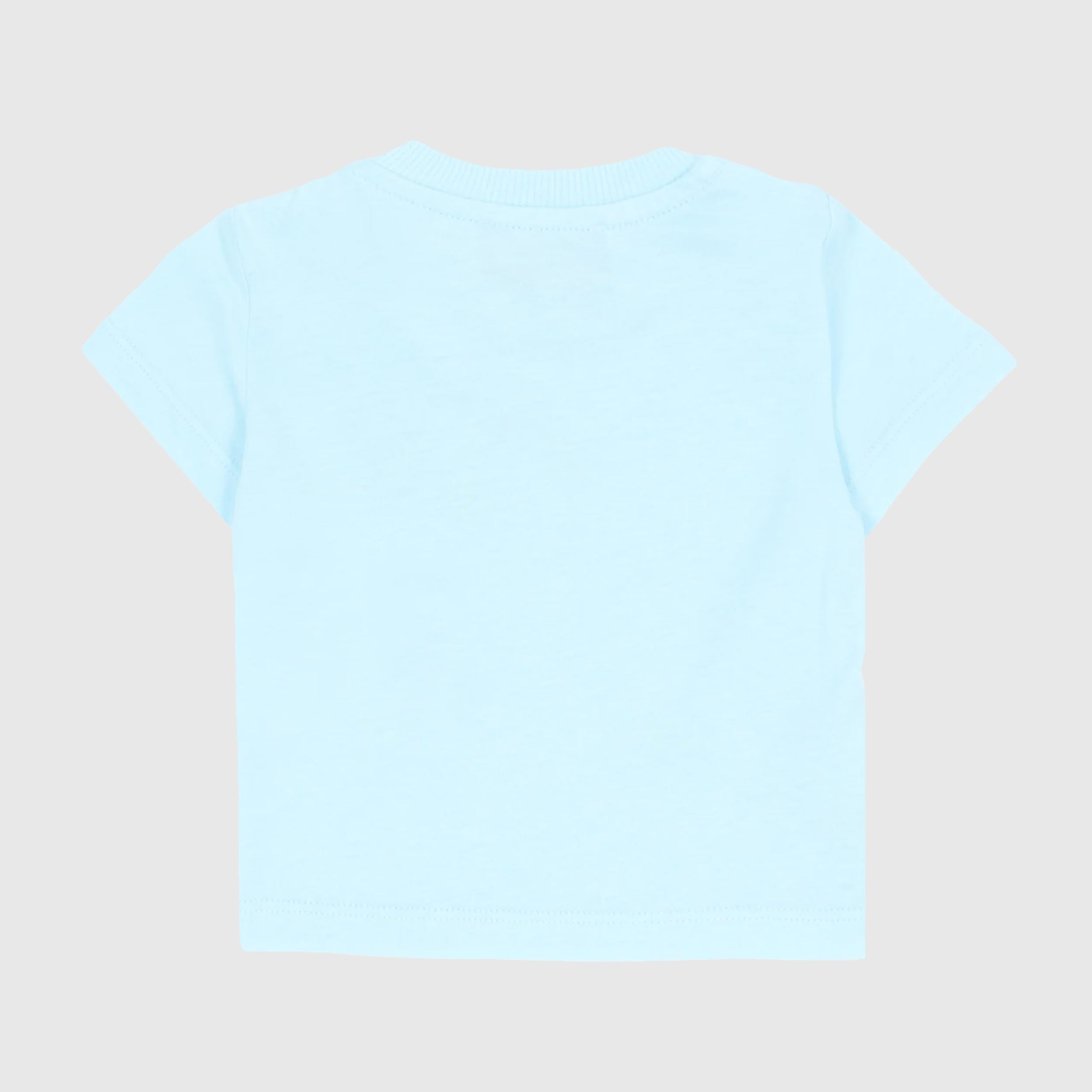 T-shirt Celeste con Bottoni Automatici Firmata MOSCHINO