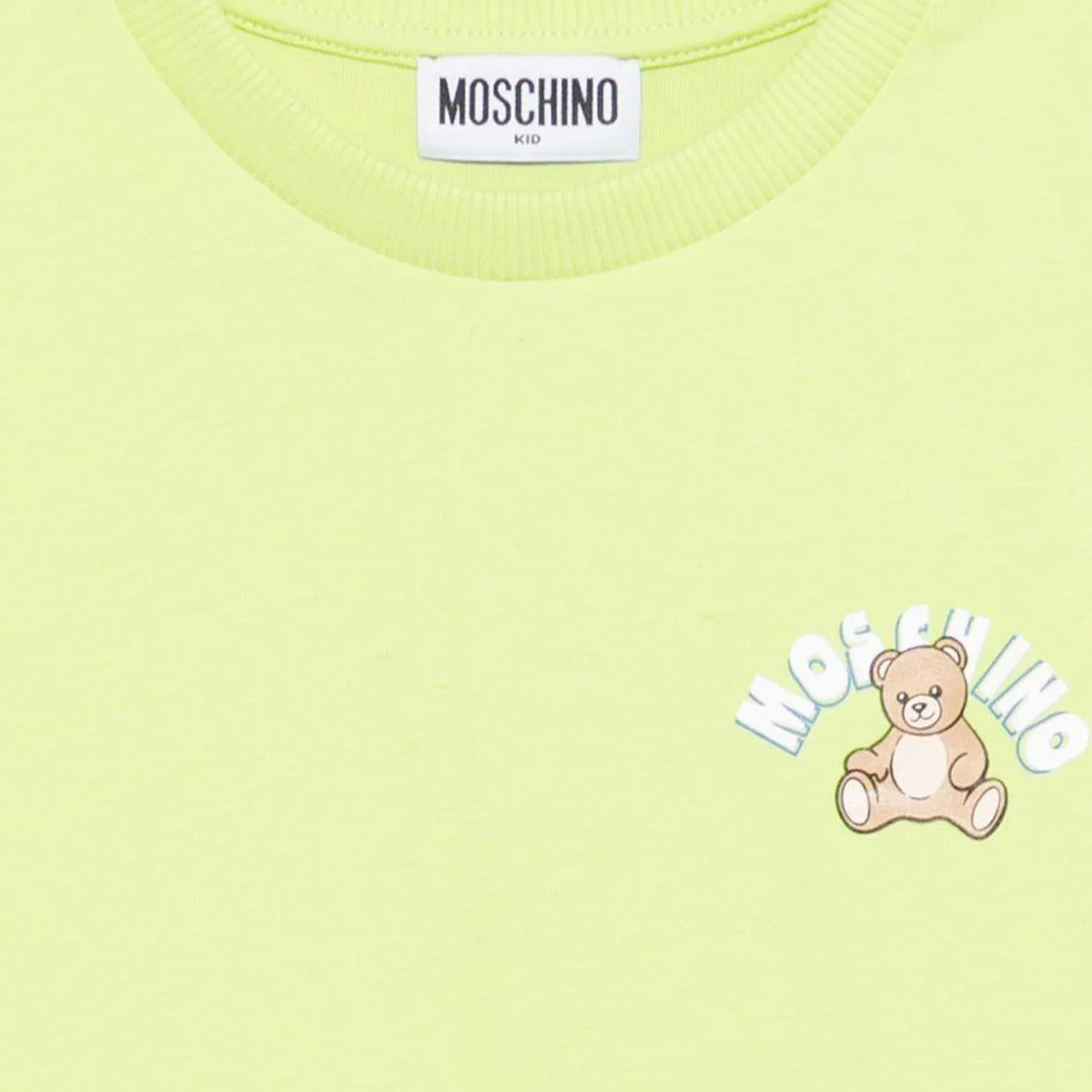 T-shirt Verde Acido Firmata MOSCHINO