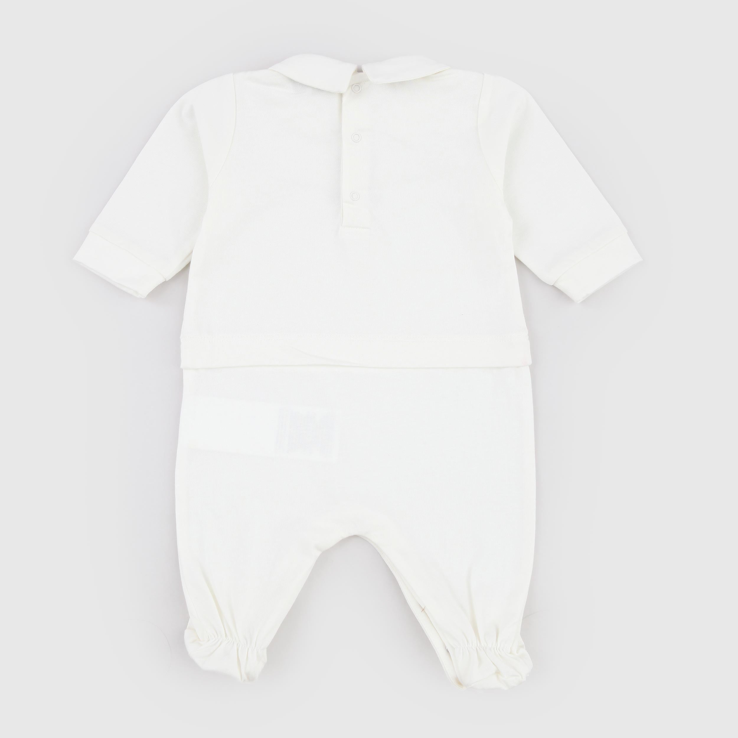 Tutina Bianca Stemma Iconico a Contrasto Firmata MOSCHINO