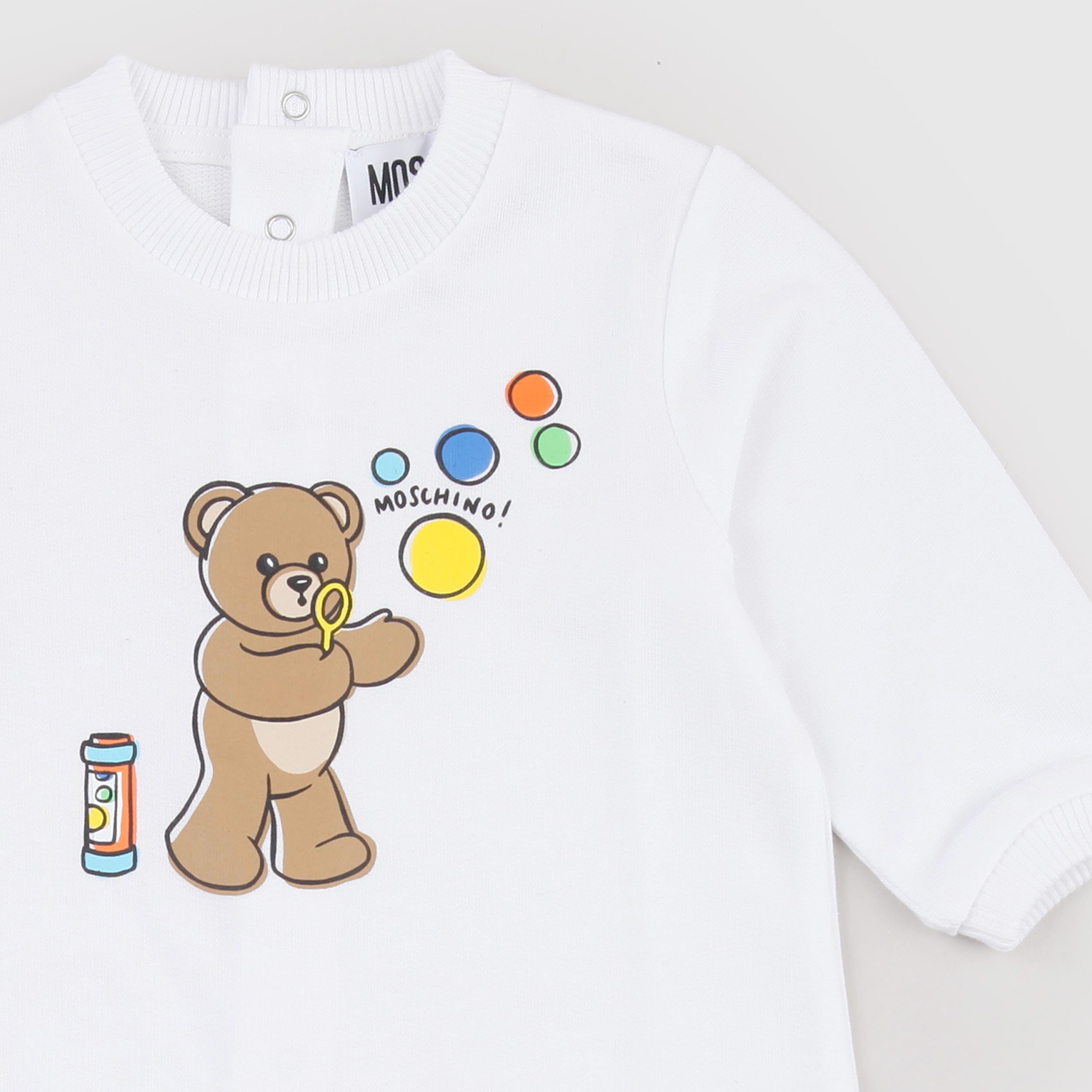 Tutina Bianca con Stampa sul Retro Firmata MOSCHINO