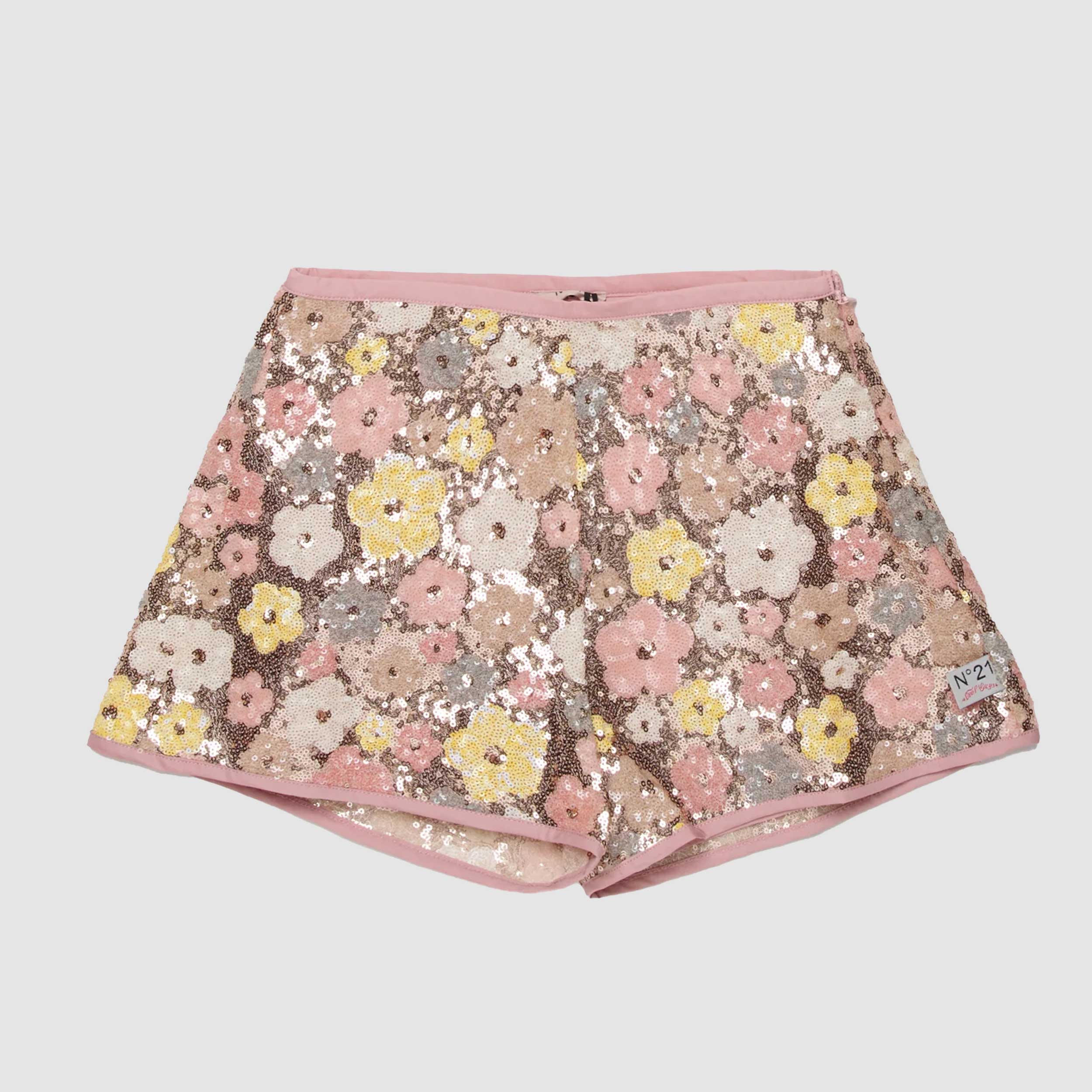 Bermuda Rosa Con Applicazione Paillettes Firmato N.21
