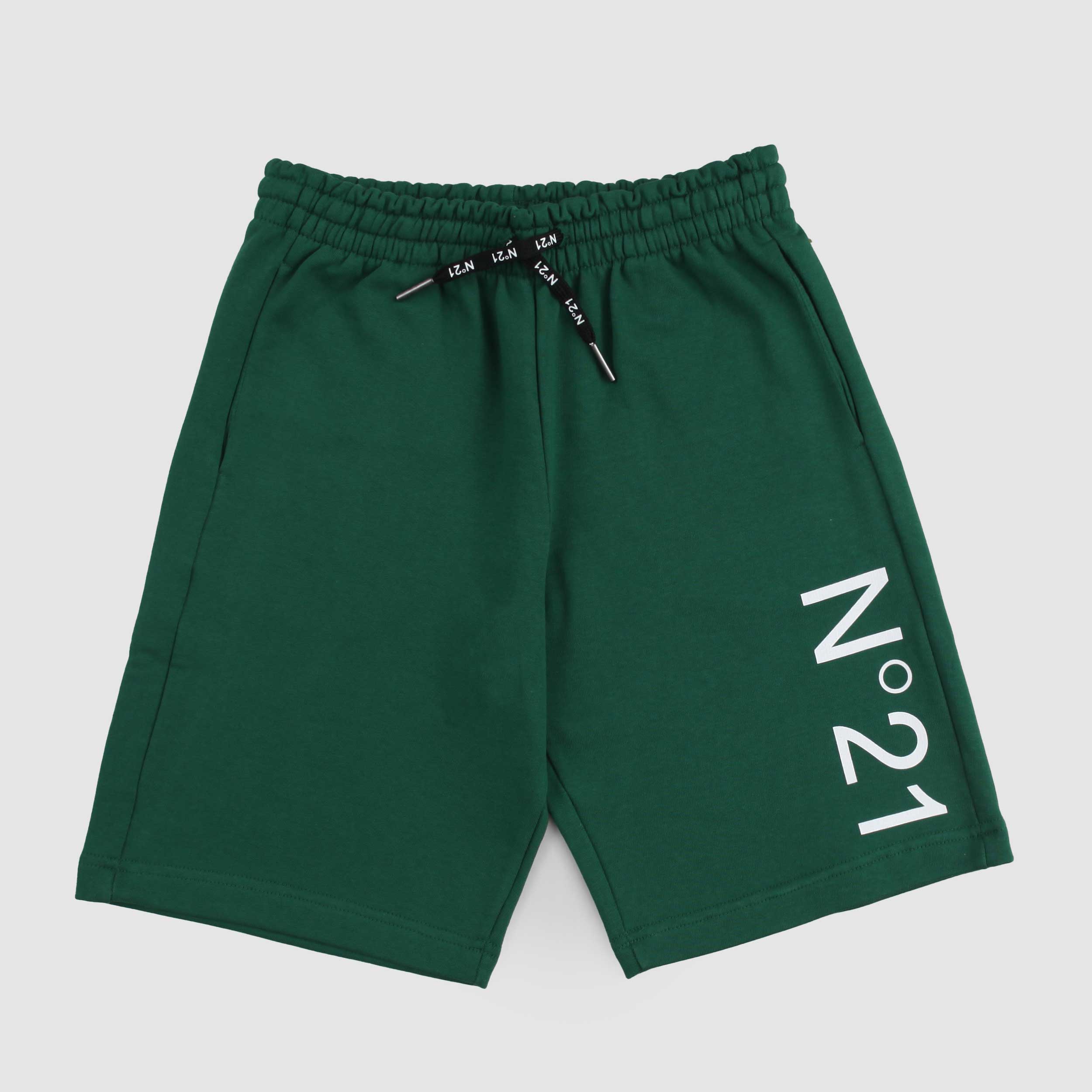 Bermuda Verde Con Logo Bianco Firmato N.21