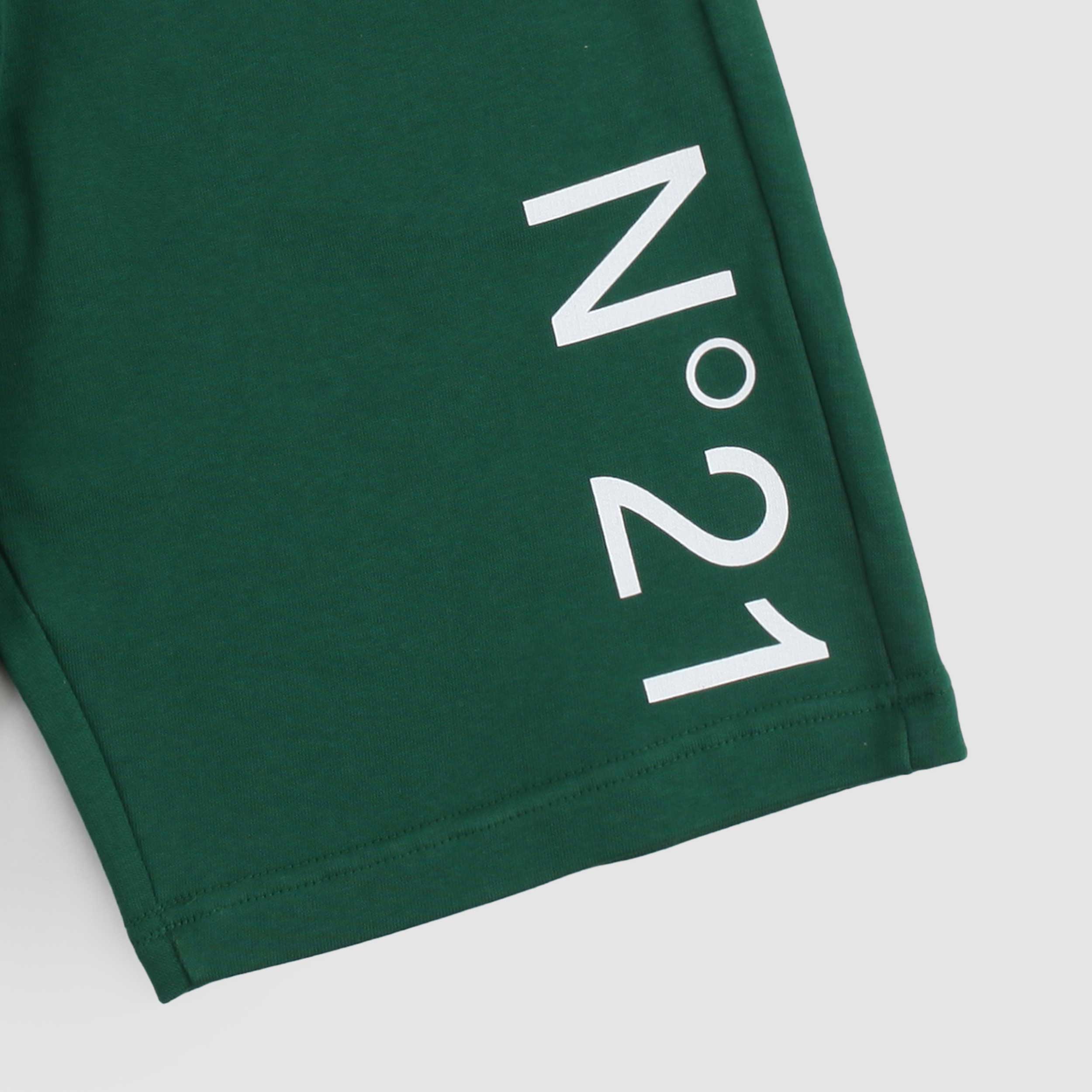 Green Bermuda Shorts With White Logo Signed N.21