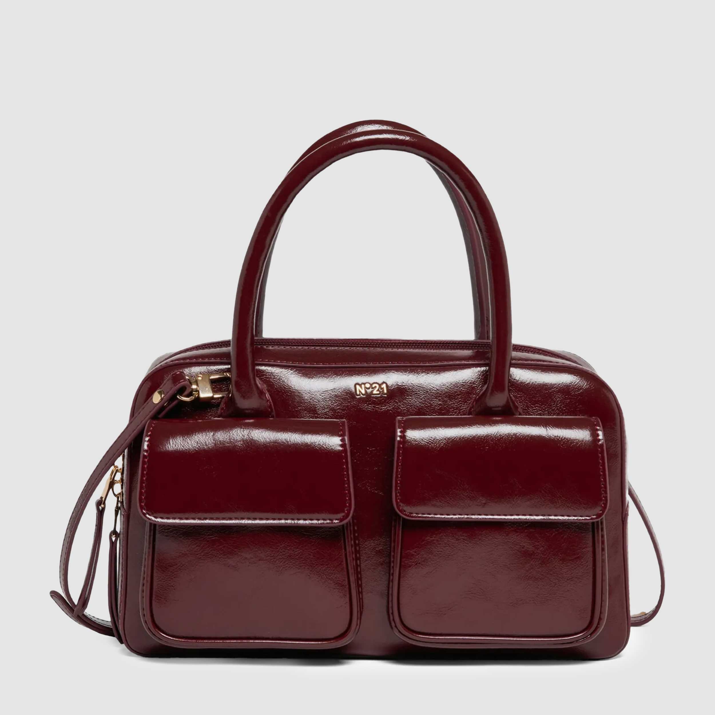 Bordeaux bag with Applied Pockets Signed MM6
