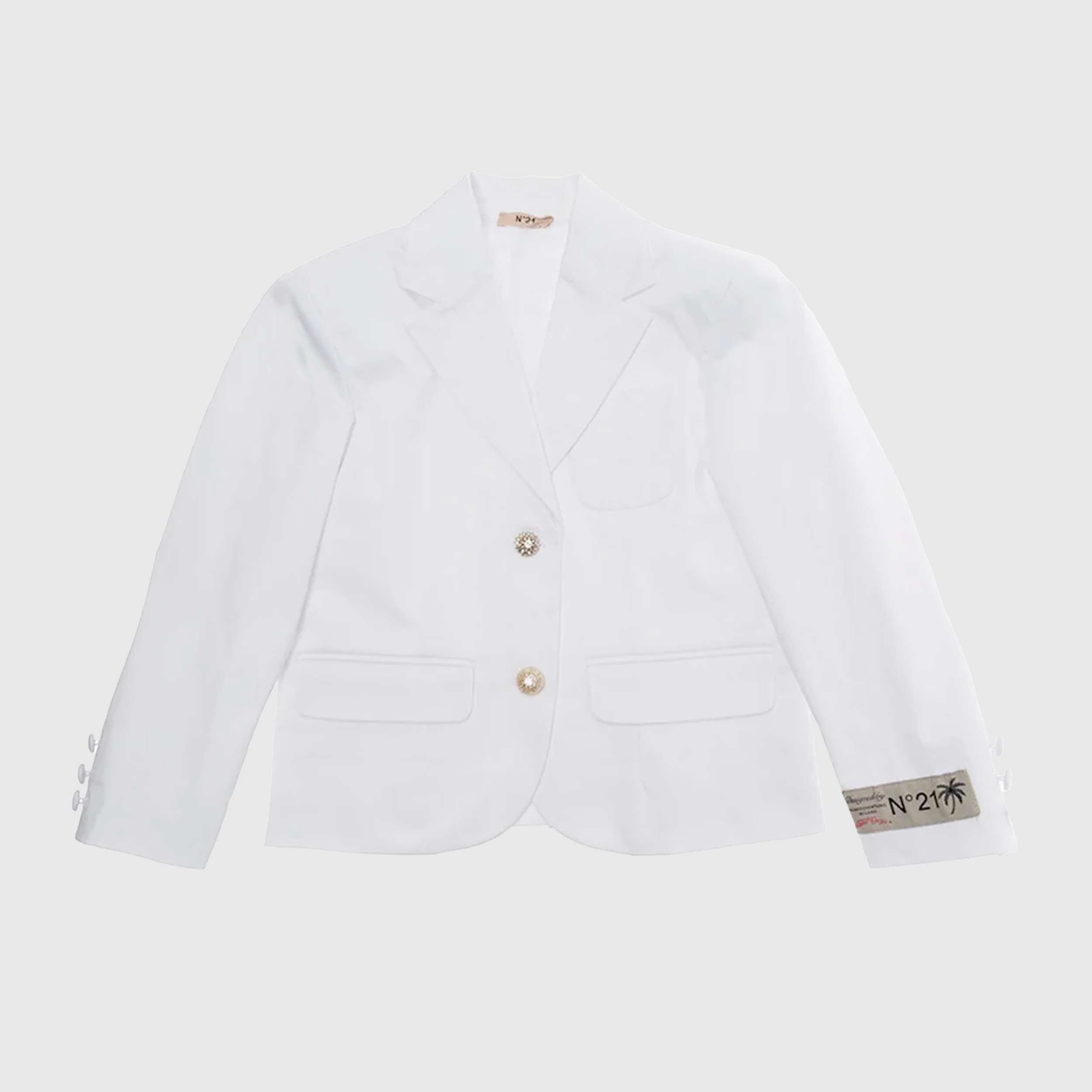 Giacca Bianca con Bottone Color Oro Firmata N 21
